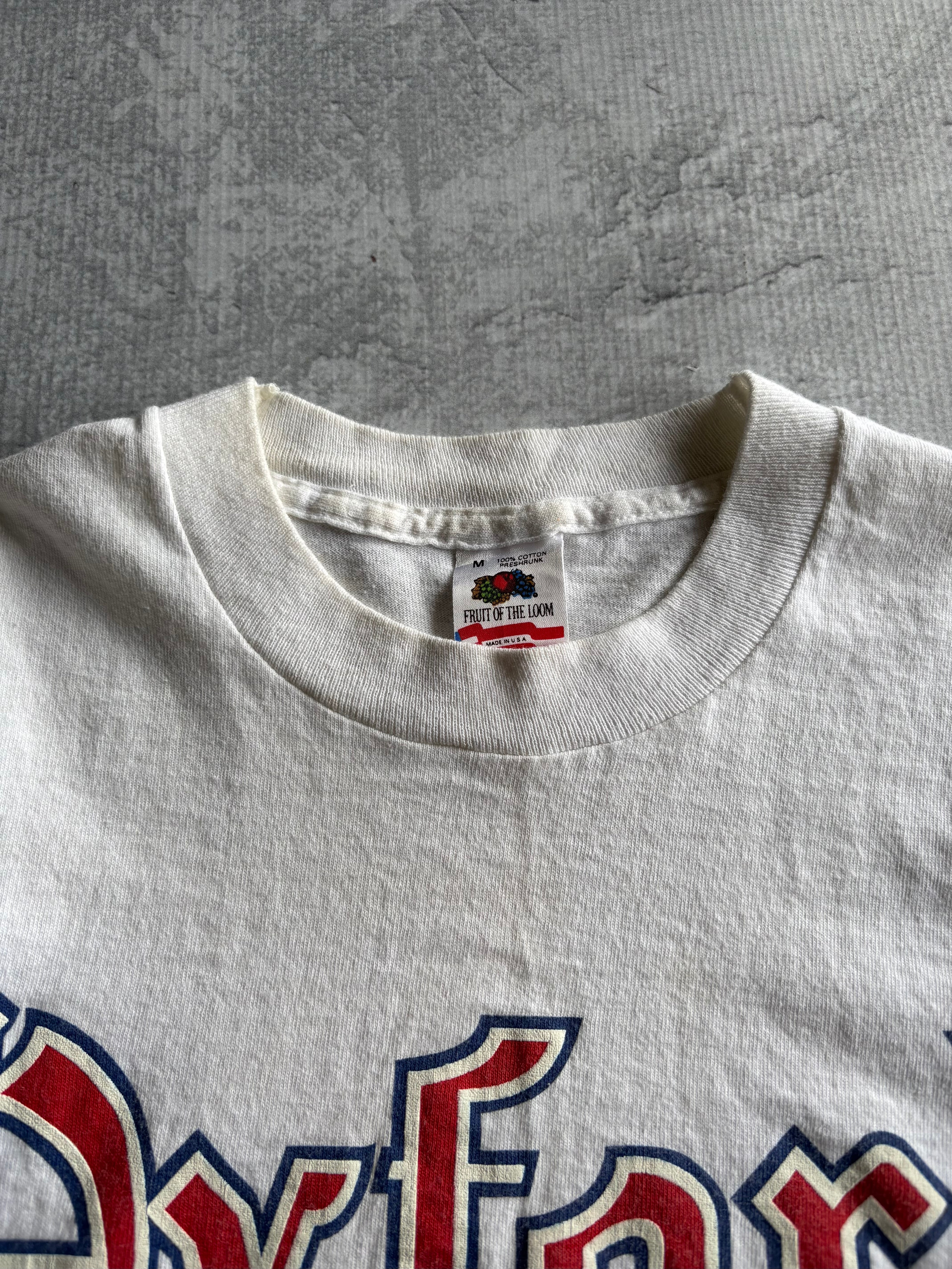 Vintage 90s Oxford University Spellout Logo White Tee Shirt - M