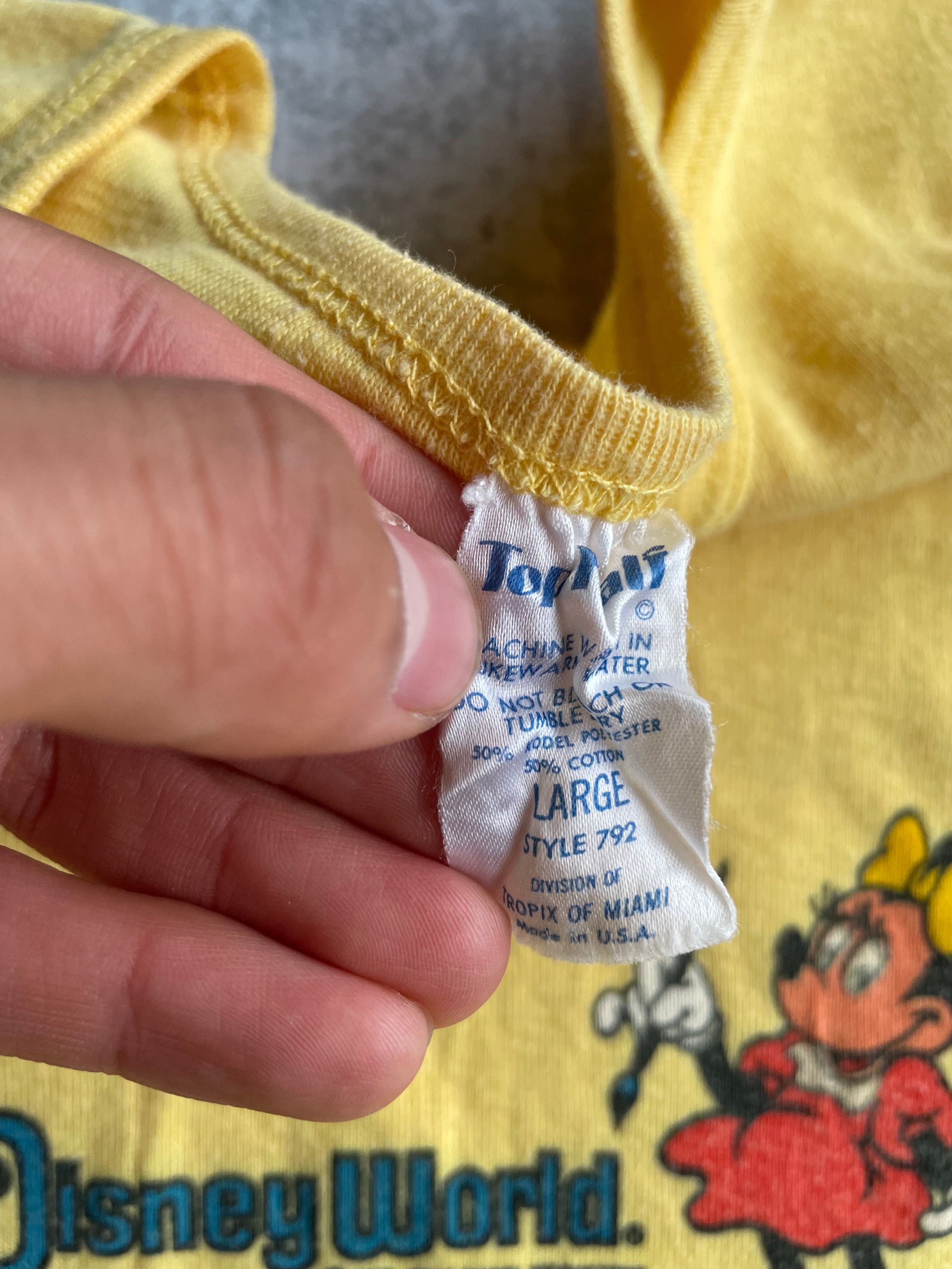 Vintage 1978 Minnie Mouse Disney Yellow Top - L