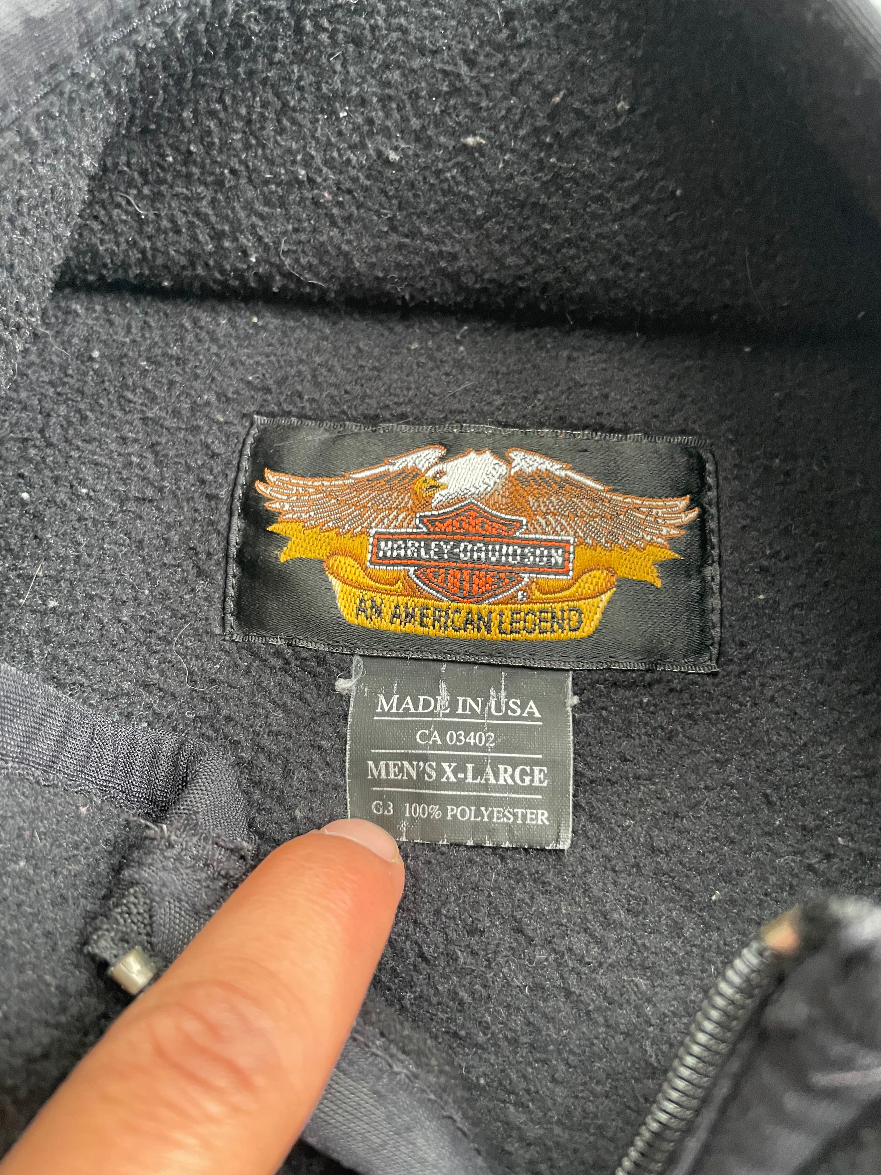 Vintage 2000s Harley Davidson FXRG Fleece Motorcycle Fleece Zip Up - L