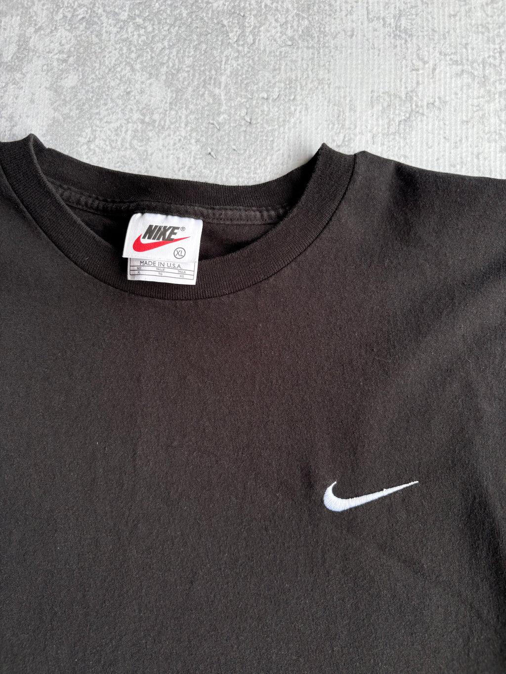 Vintage 90s Nike Swoosh Logo Black Tee Shirt - XL