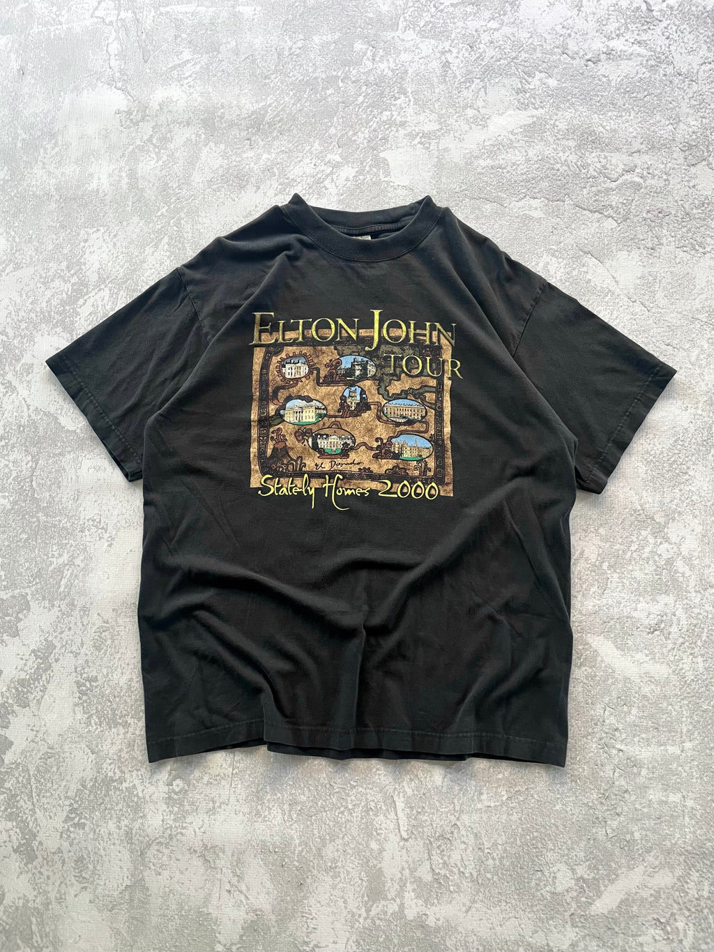 Vintage 2000 Elton John Tour Black Tee shirt - L