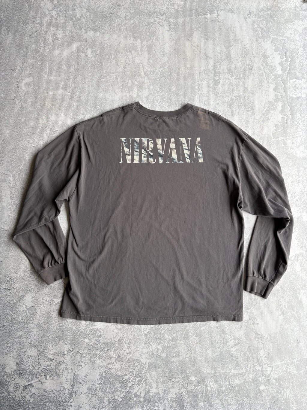 Vintage 2000s Nirvana Sliver Grey Long Sleeve Tee Shirt - 2XL