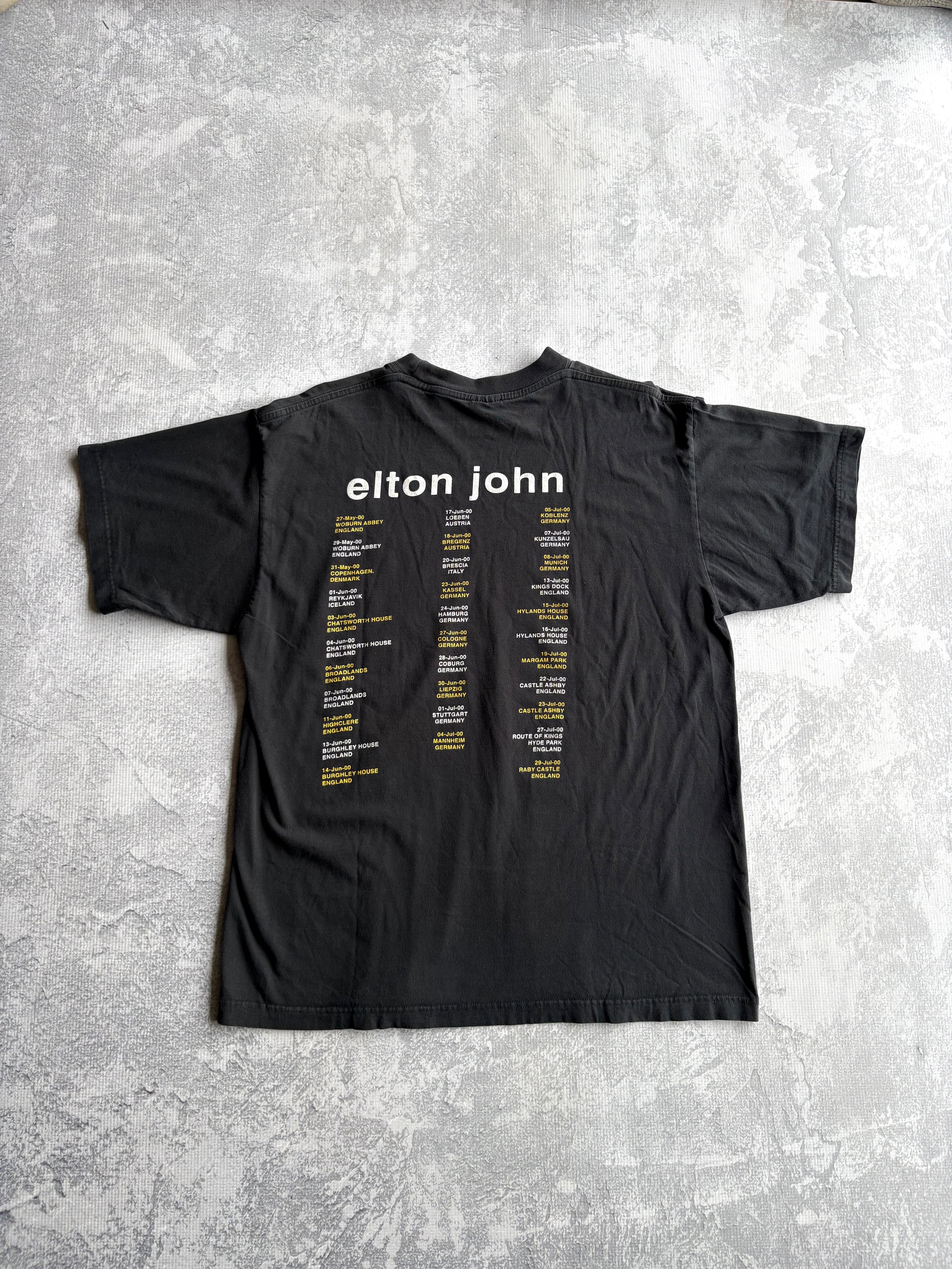 Vintage 2000 Elton John Tour Black Tee Shirt - L