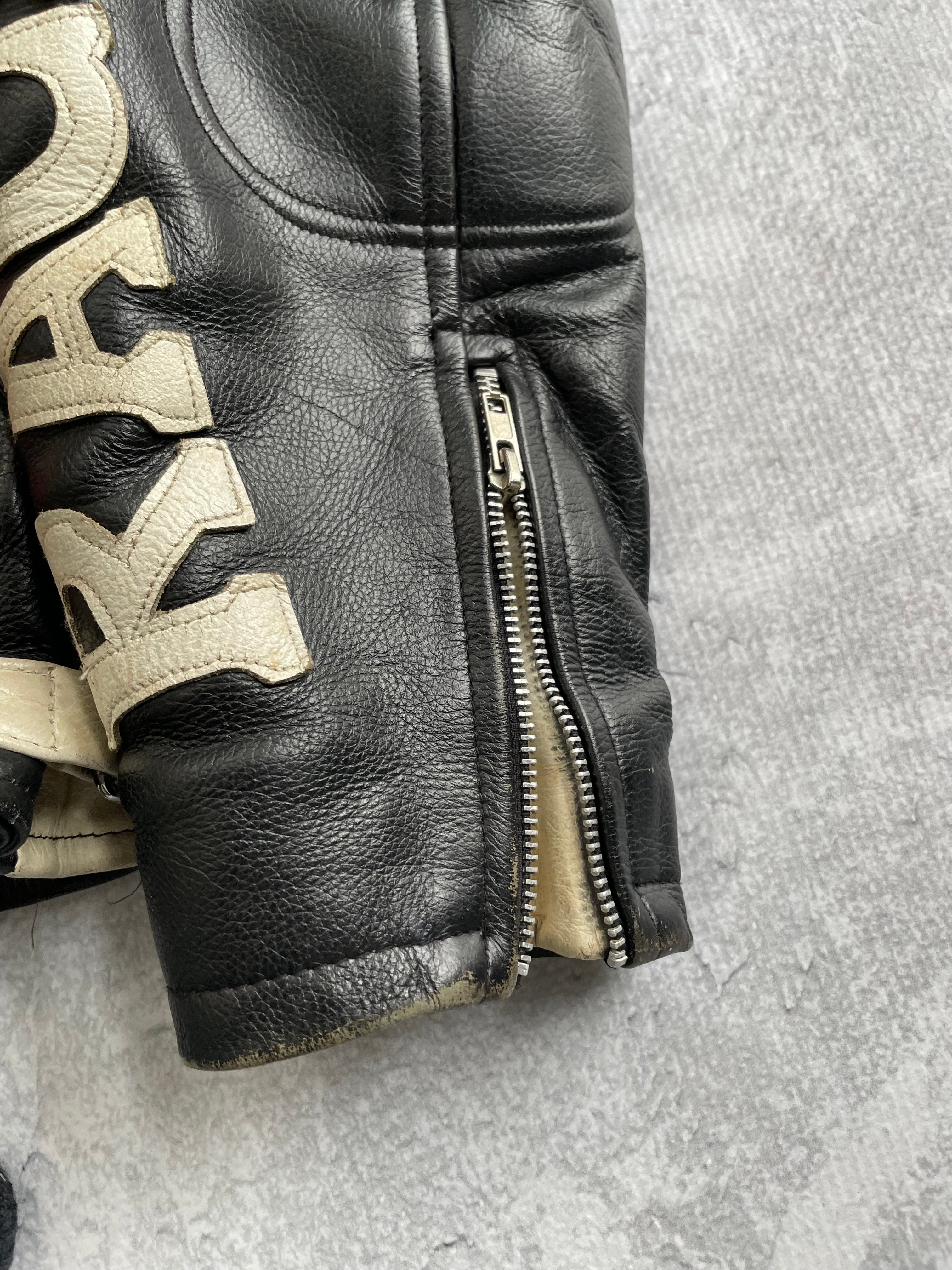 Vintage Honda Racing Leather Biker Boxy Jacket - L