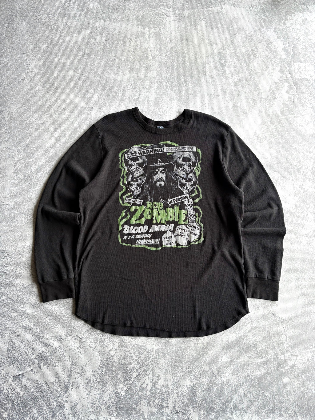 Vintage 2000s Rob Zombie Blood Mania Thermal Longsleeve Tee Shirt - XL