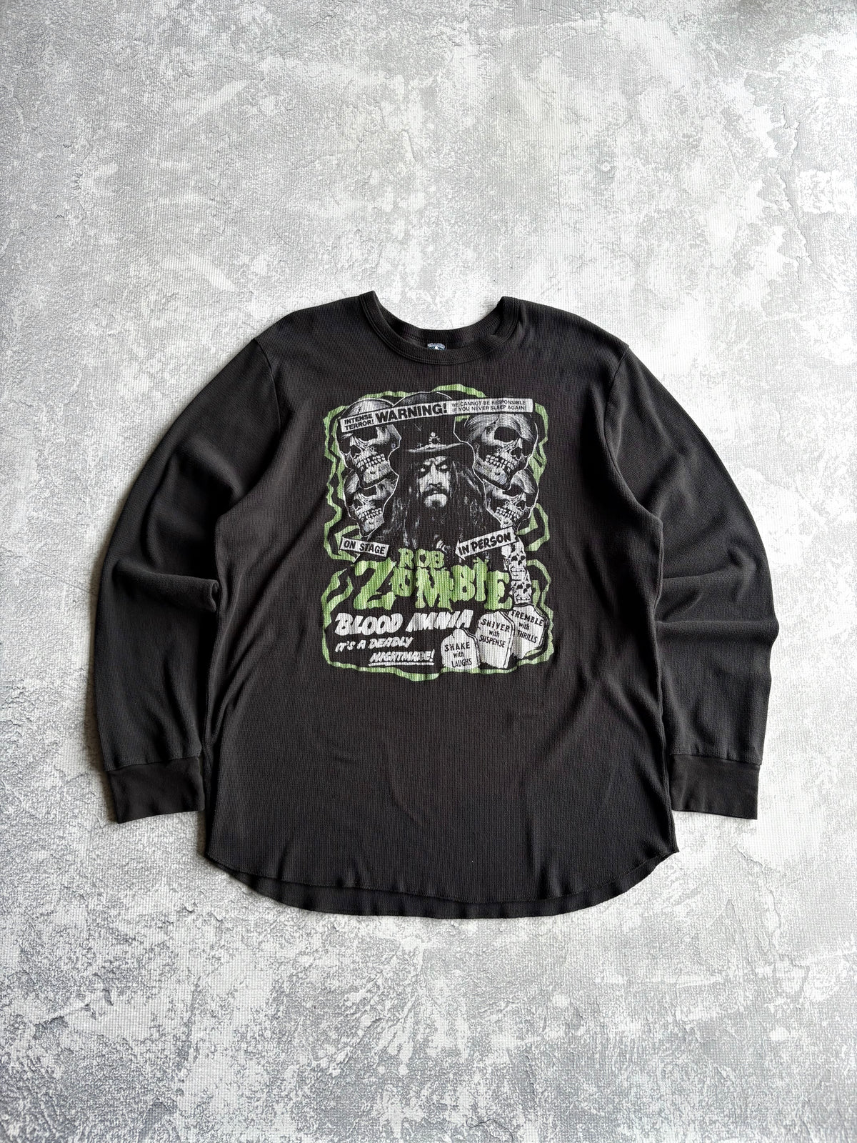 Vintage 2000s Rob Zombie Blood Mania Thermal Longsleeve Tee Shirt - XL