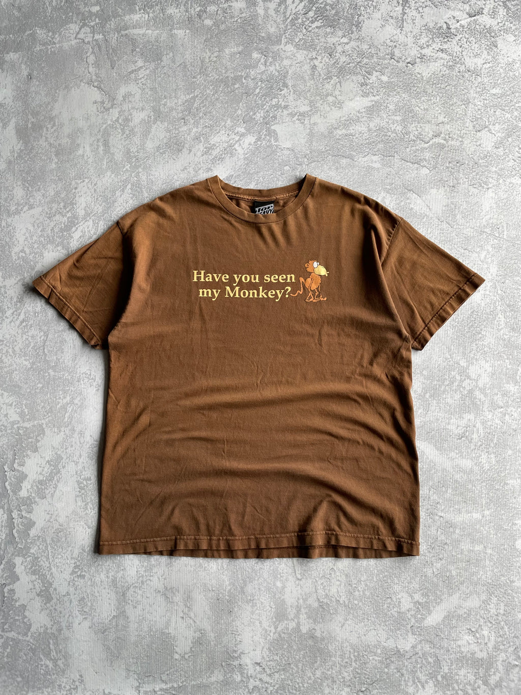 Vintage 90s Top Heavy Monkey Funny Brown Tee Shirt - XL