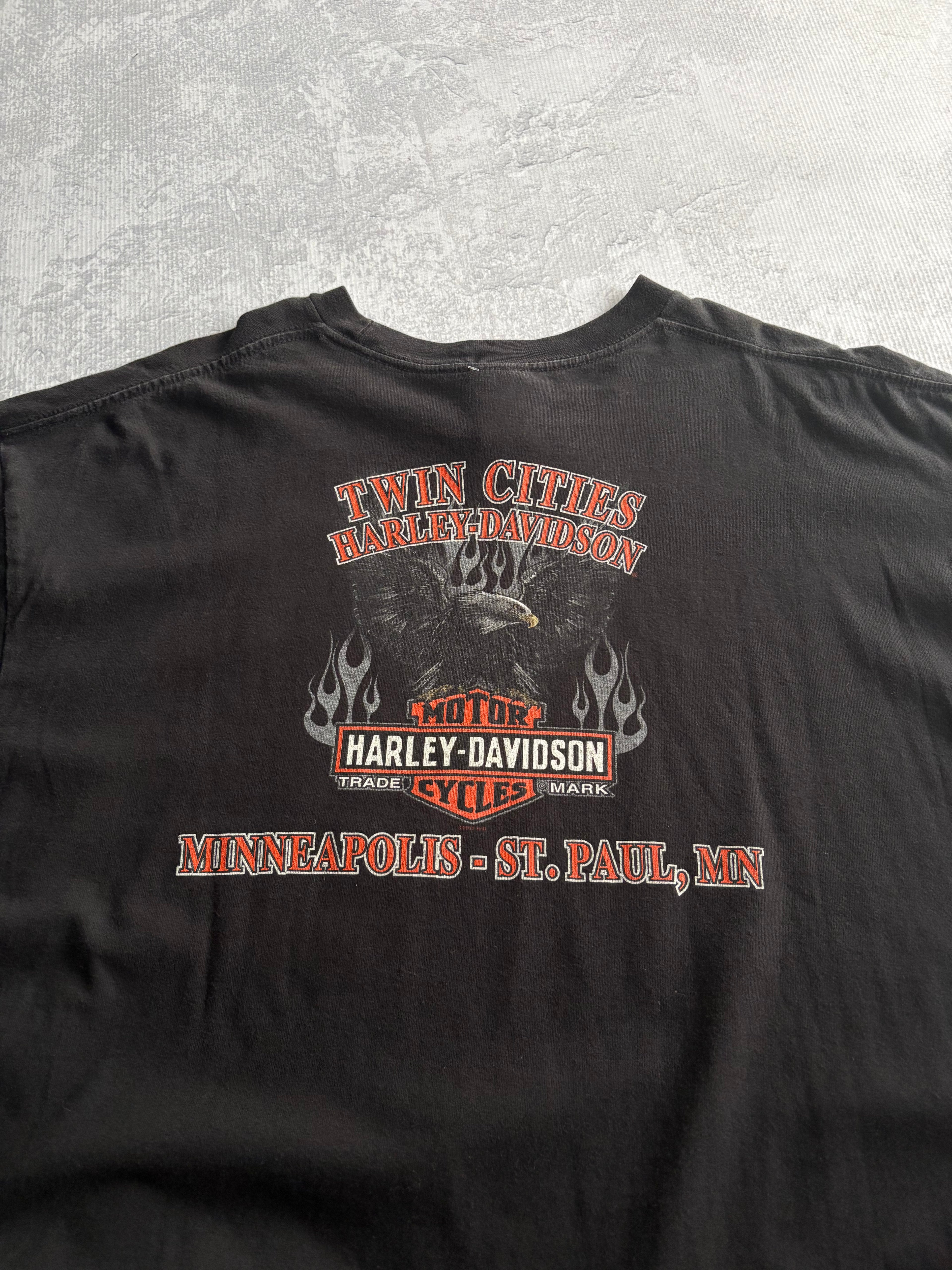 Vintage Harley Davidson Eagle Flame - 2XL