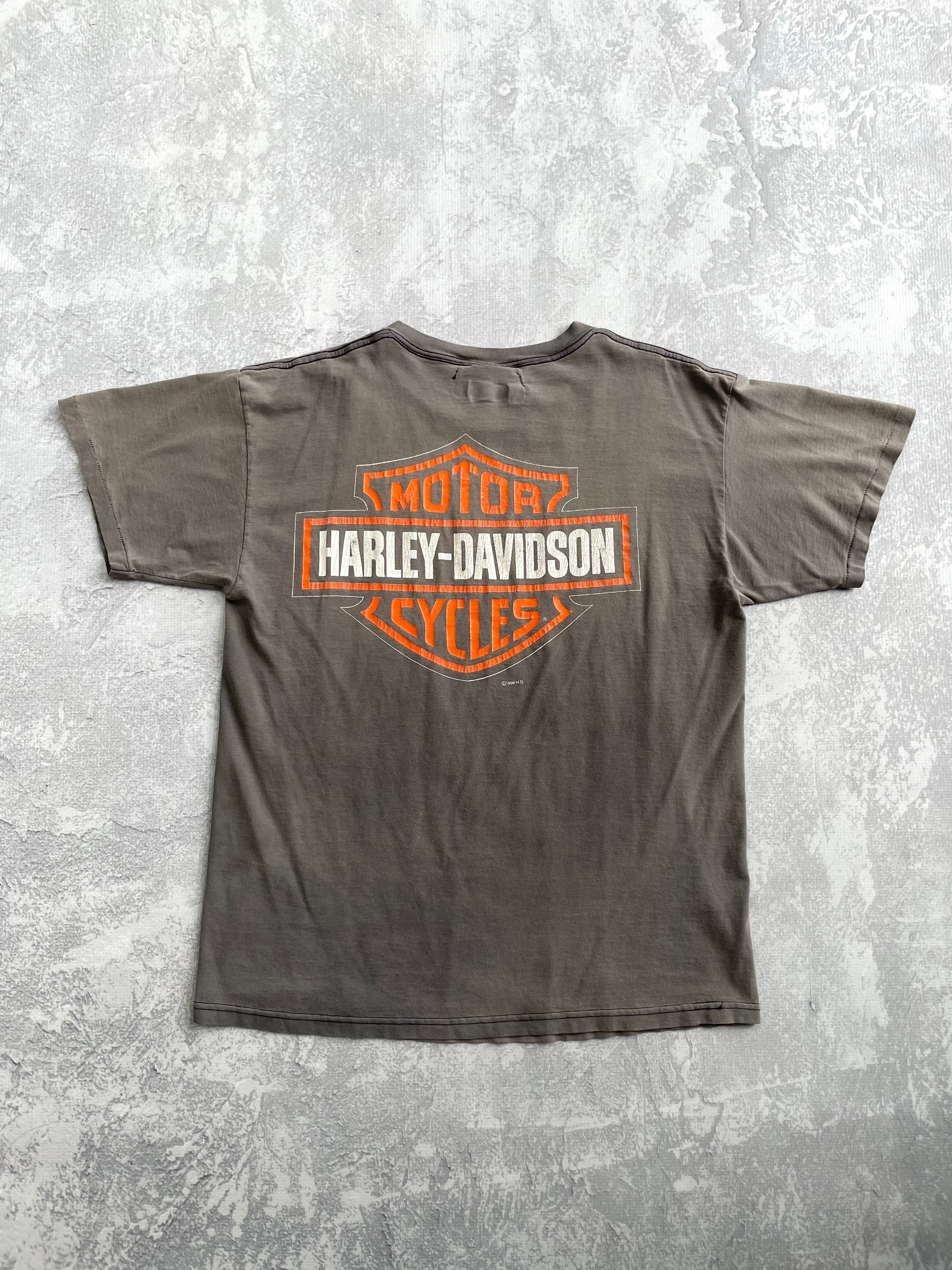 Vintage 1996 90s Harley Davidson Spellout Logo Tee Shirt - L