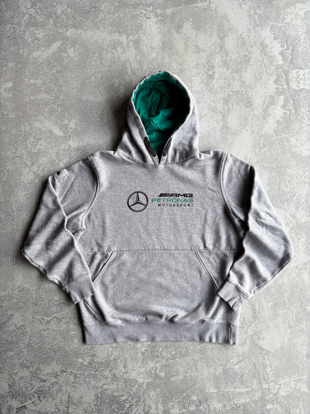 Mercedes AMG Petronas Motorsport Spellout Grey Hoodie - L
