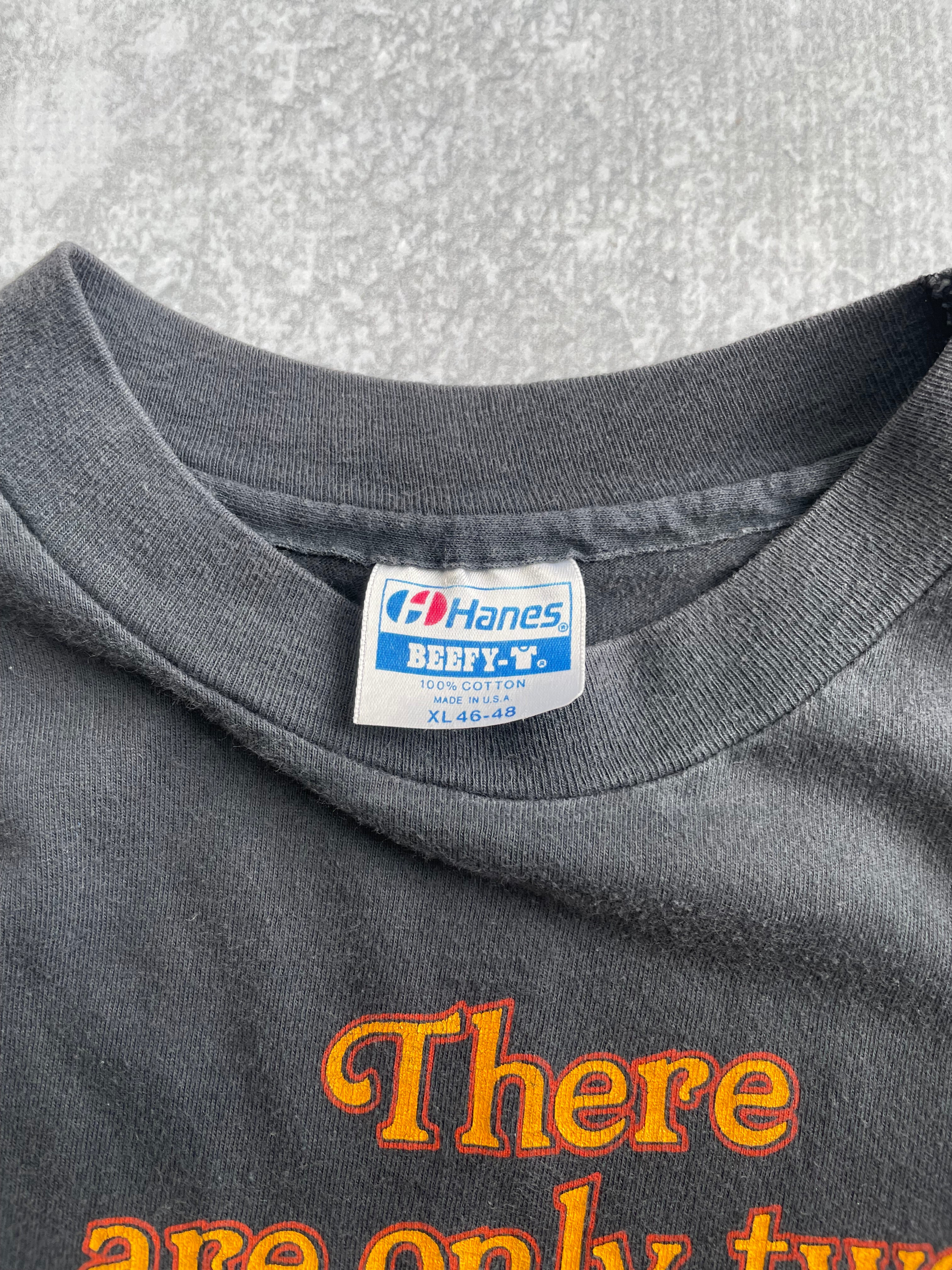 Vintage 90s Harley Davidson Two Types For of Bikers Black Tee Shirt - XL