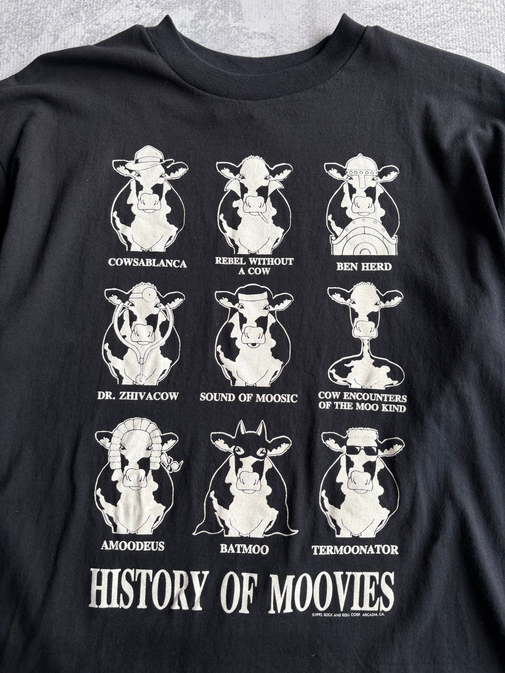 Vintage 90s History Of Moovies Parody Tee Shirt - XL