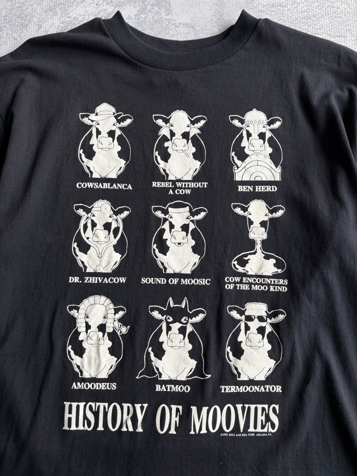 Vintage 90s History Of Moovies Parody Tee Shirt - XL