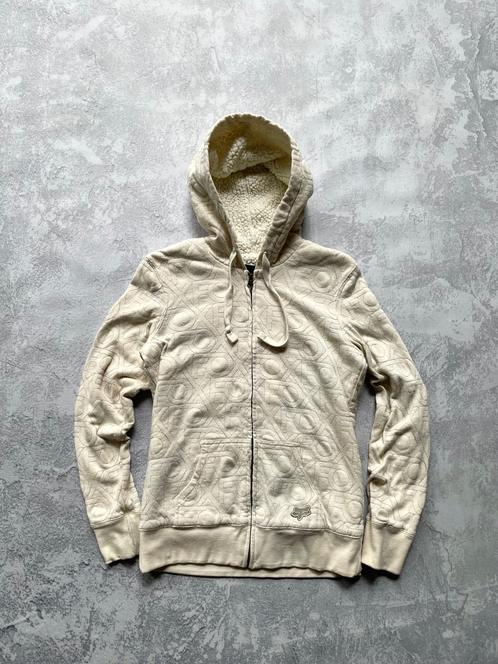 Vintage 2000s Y2K Fox Racing Fur Lined Zip Up Womens Hoodie - M
