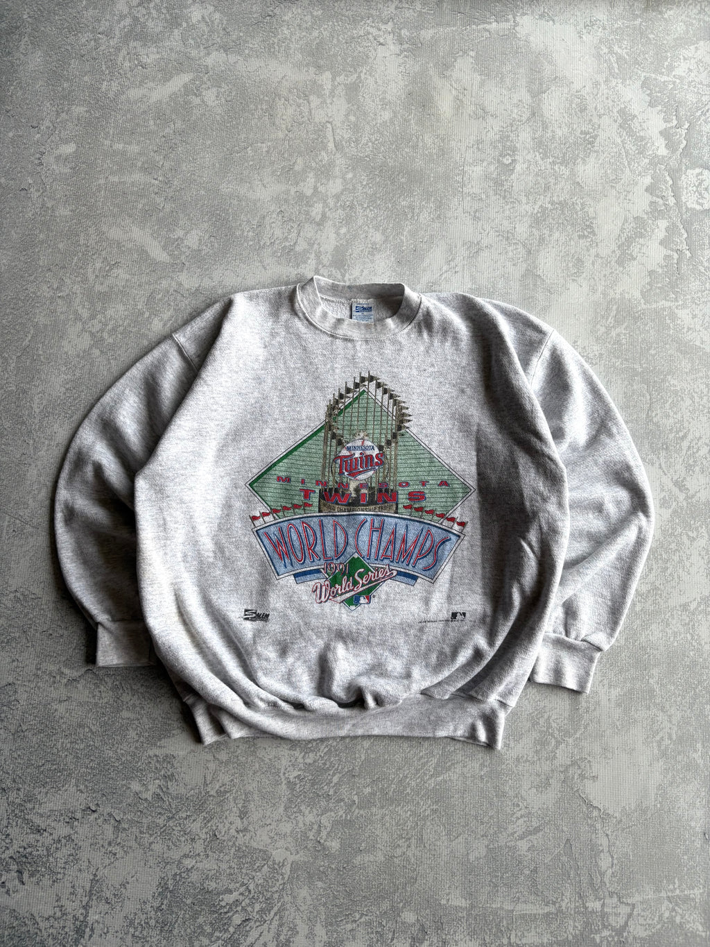 Vintage 90s Salem Sportswear Minnesota Twins World Series Champs Crewneck Sweater - XL
