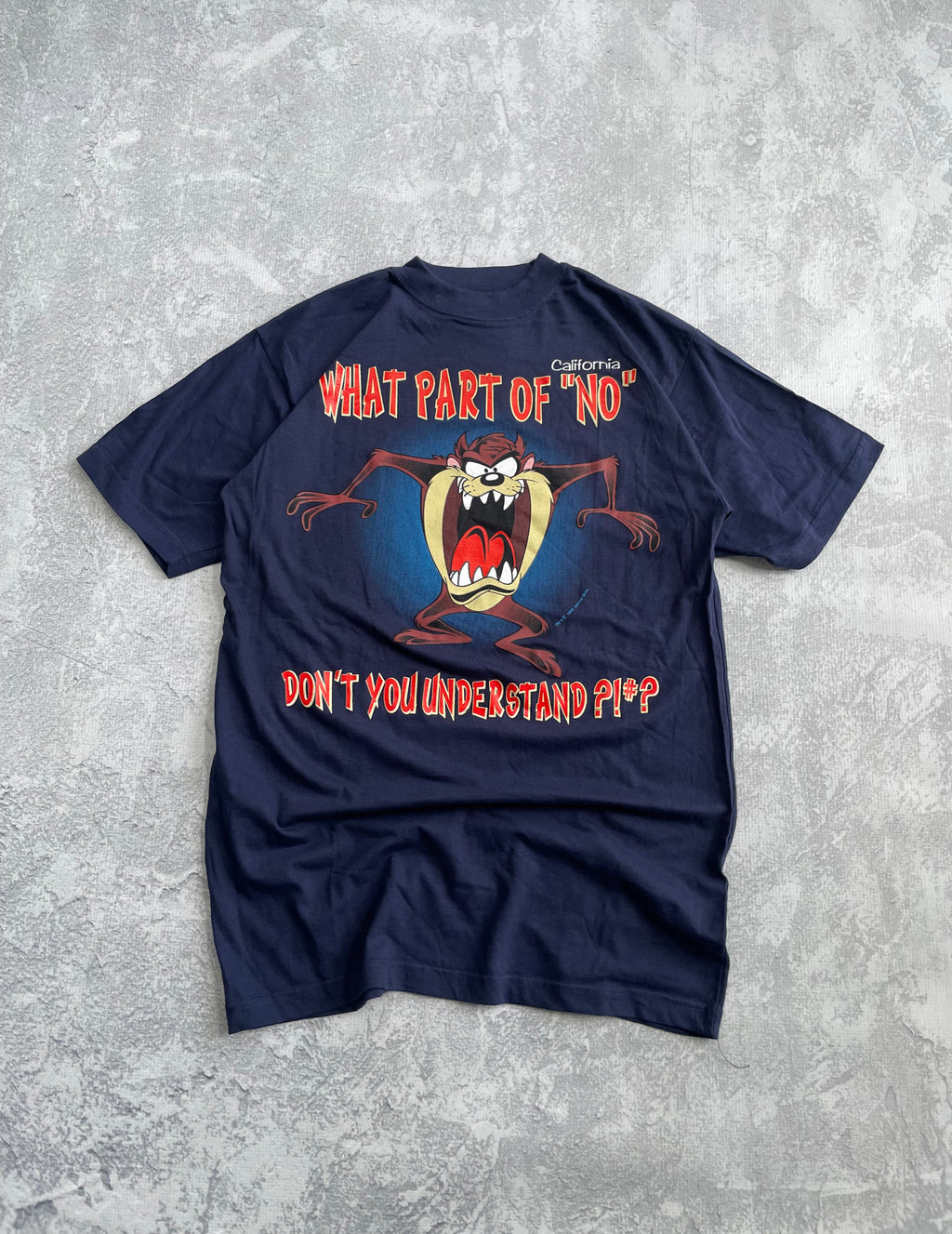 Vintage 1996 Looney Tunes Taz “NO” Blue Tee Shirt - L