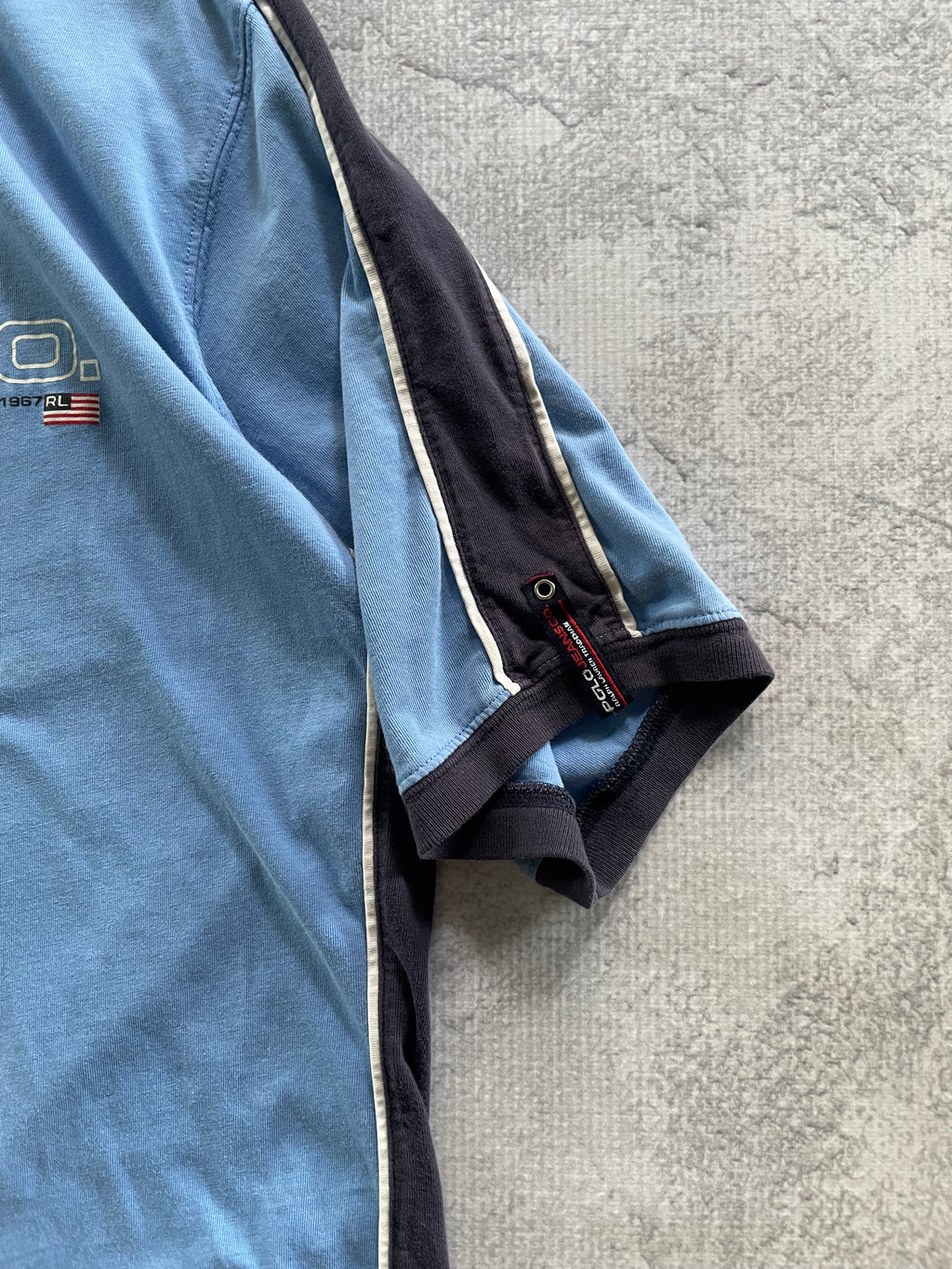 Vintage 90s Polo Jeans Co. Spellout Striped Tee Shirt - XL