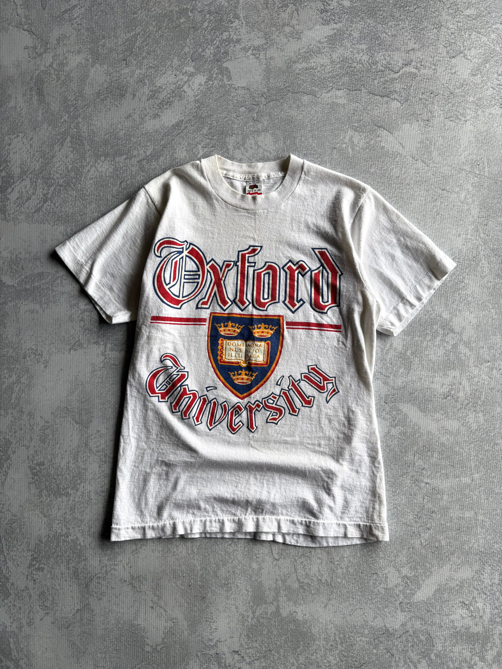 Vintage 90s Oxford University Spellout Logo White Tee Shirt - M