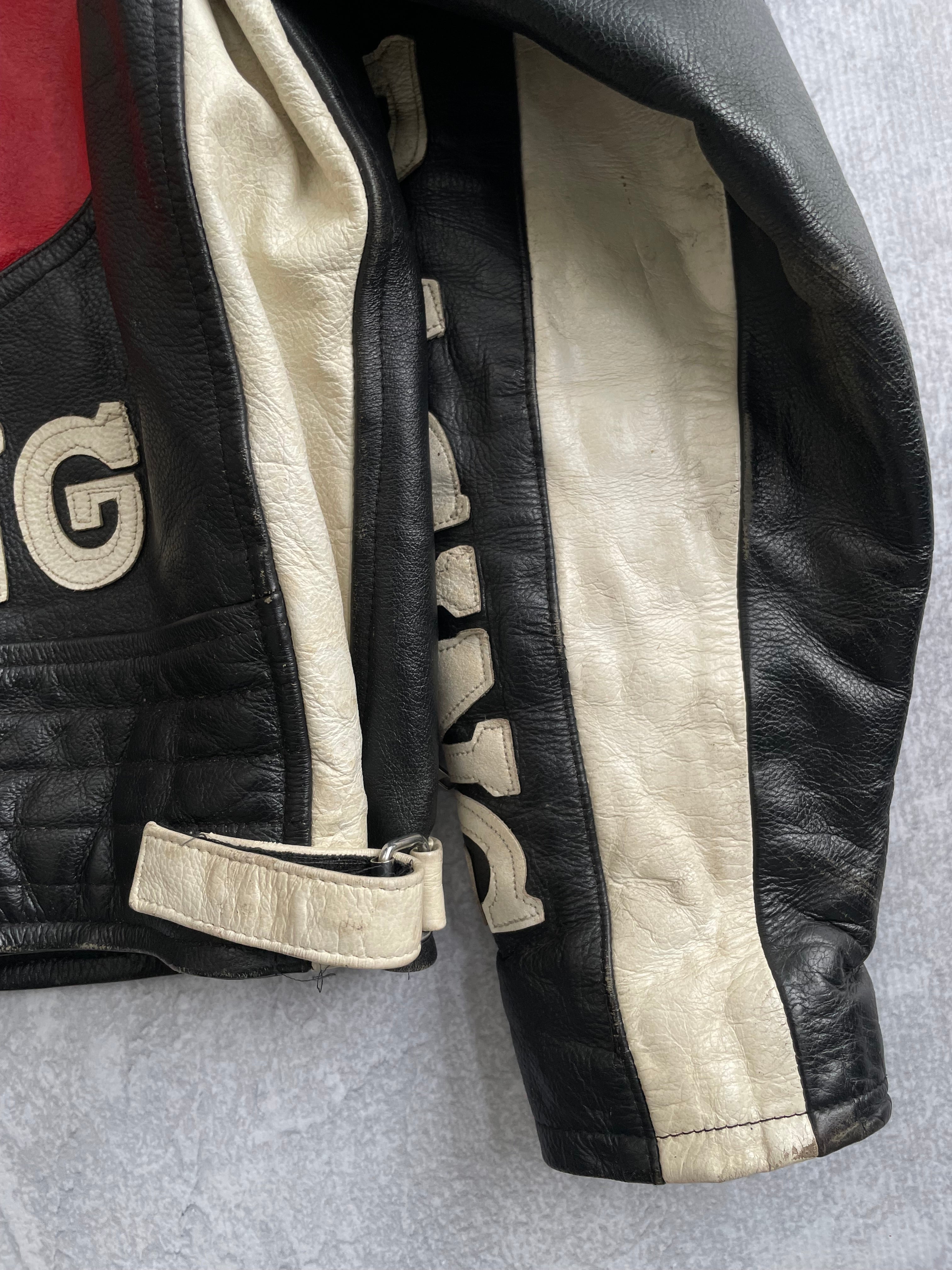 Vintage Honda Racing Leather Biker Boxy Jacket - L