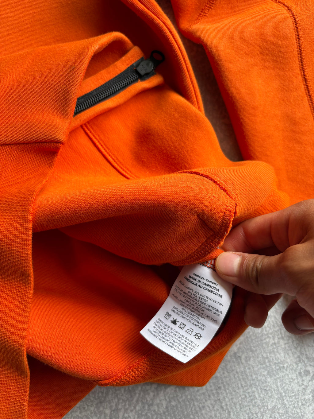 Nike Tech Fleece Zip Up Orange Hoodie - S