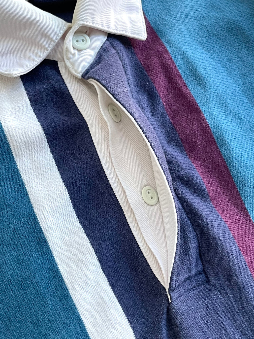 Vintage 90s Eddie Bauer Striped Rugby Polo Longsleeve - L