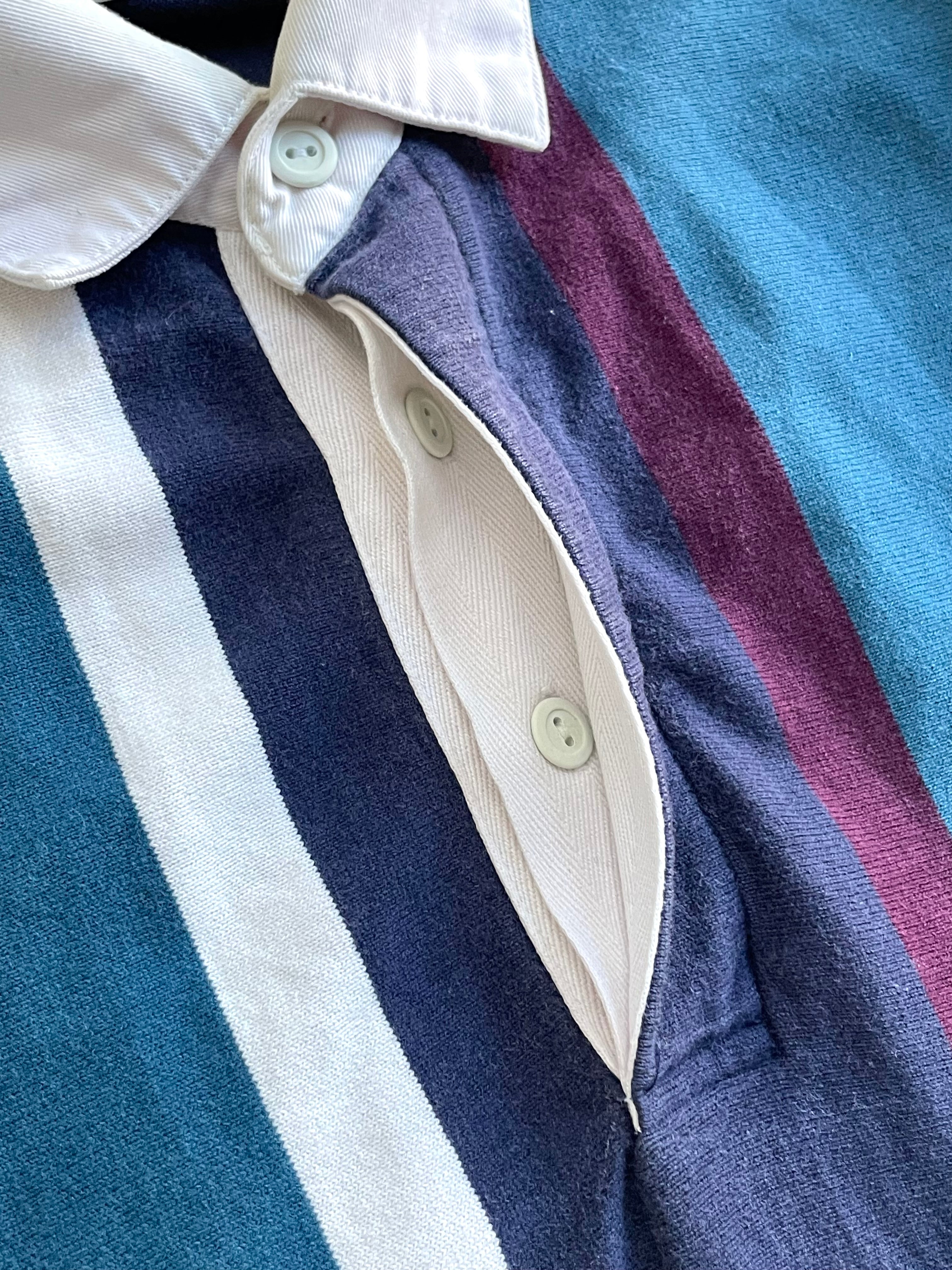 Vintage 90s Eddie Bauer Striped Rugby Polo Longsleeve - L