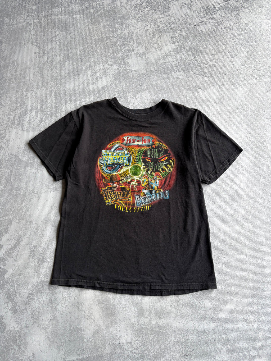 Vintage 2000s Fear the Four Valleyfair Minnesota Black Tee Shirt - L