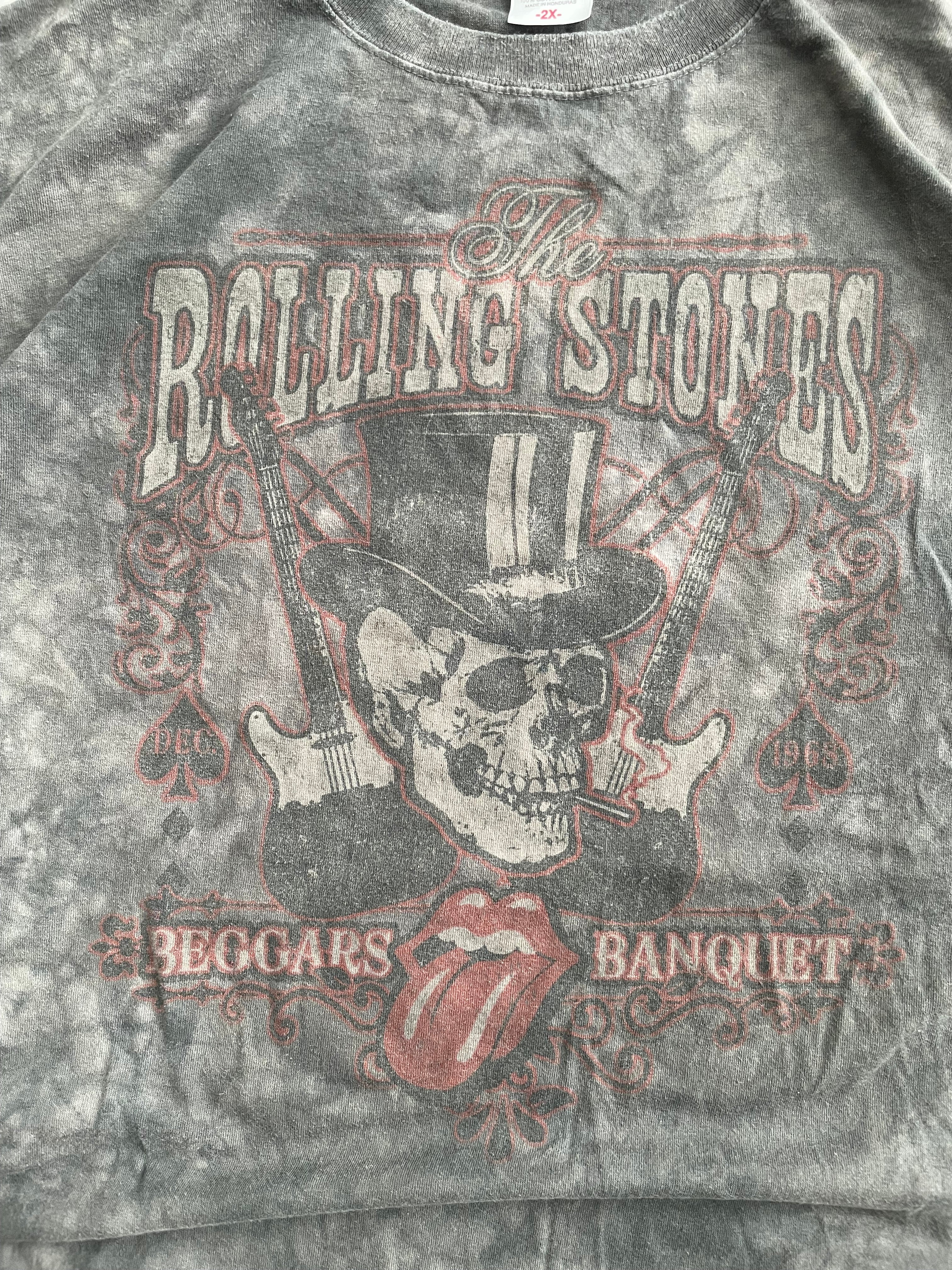 Vintage 2000s Rolling Stones Beggars Banquet Tie Dye Liquid Blue Tee Shirt - 2XL