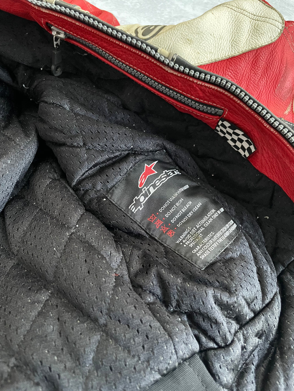 Vintage Alpinestars Leather Motorcycle Distressed Racing Jacket - L