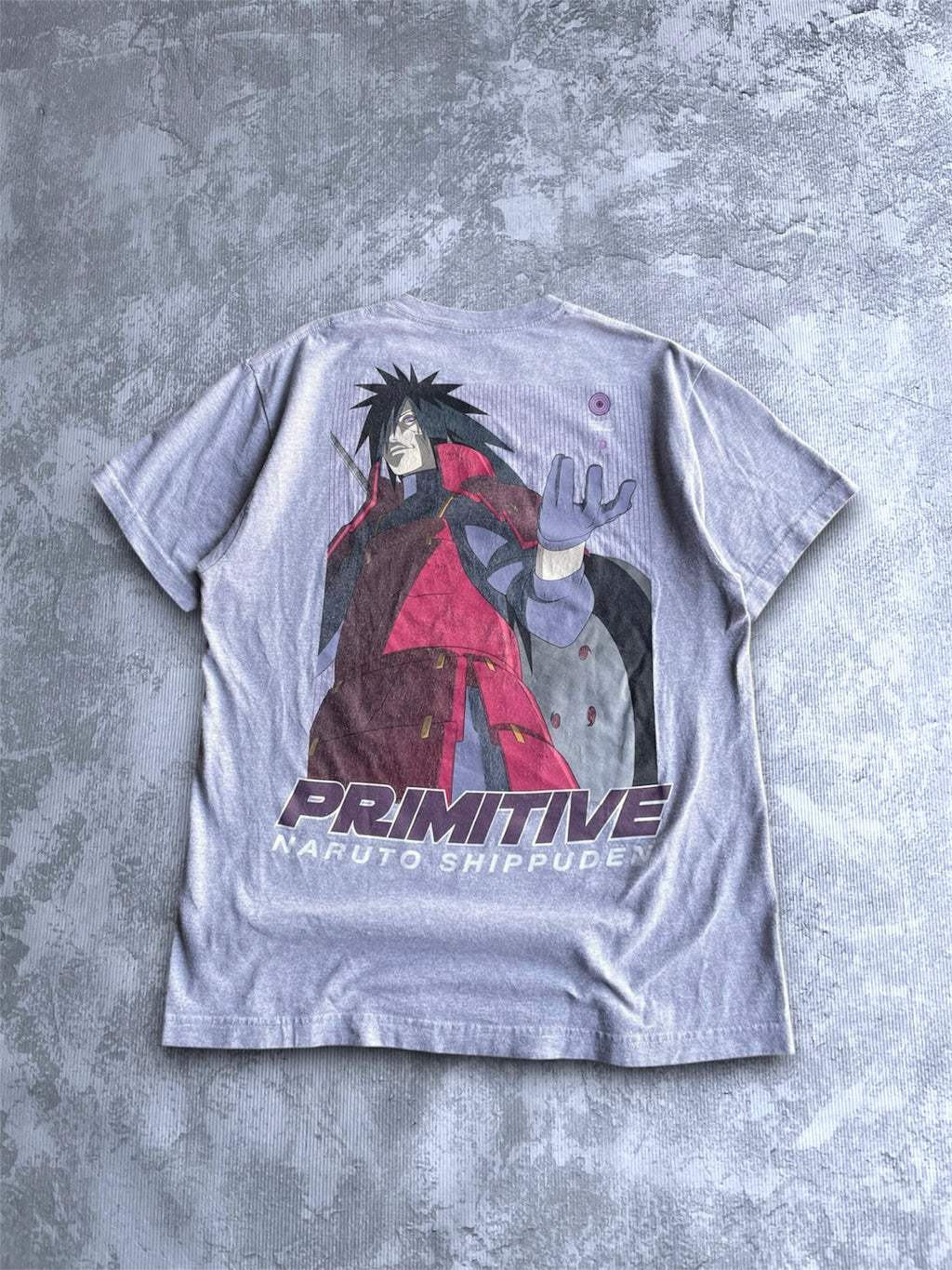 Primitive Naruto Grey Big Print Tee Shirt - L