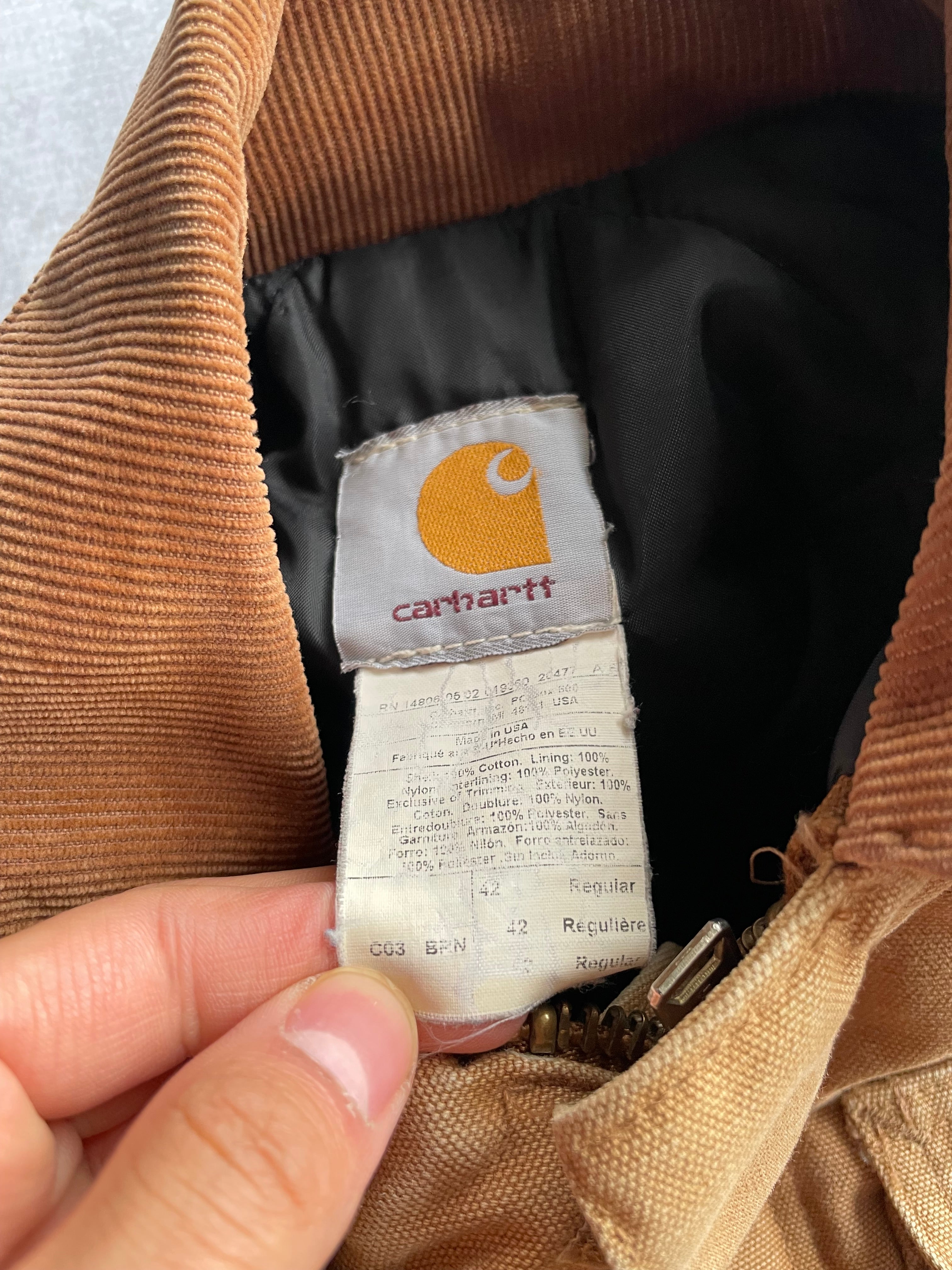 Vintage Carhartt Arctic Quilt Lined Duck Traditional Tan Coat Jacket - L