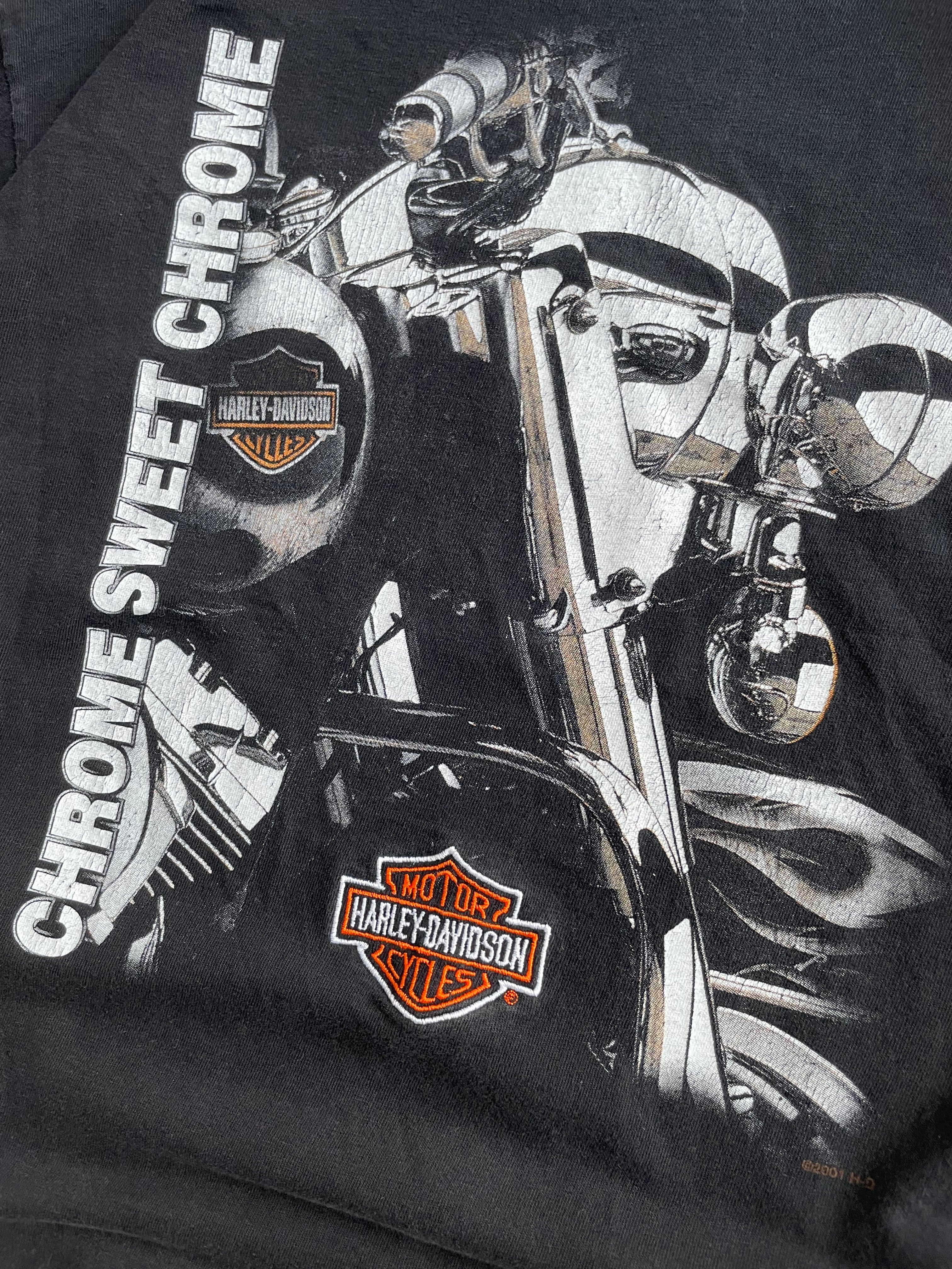 Vintage 90s Harley Davidson Chrome Sweet Chrome Long Sleeve Tee Shirt - L