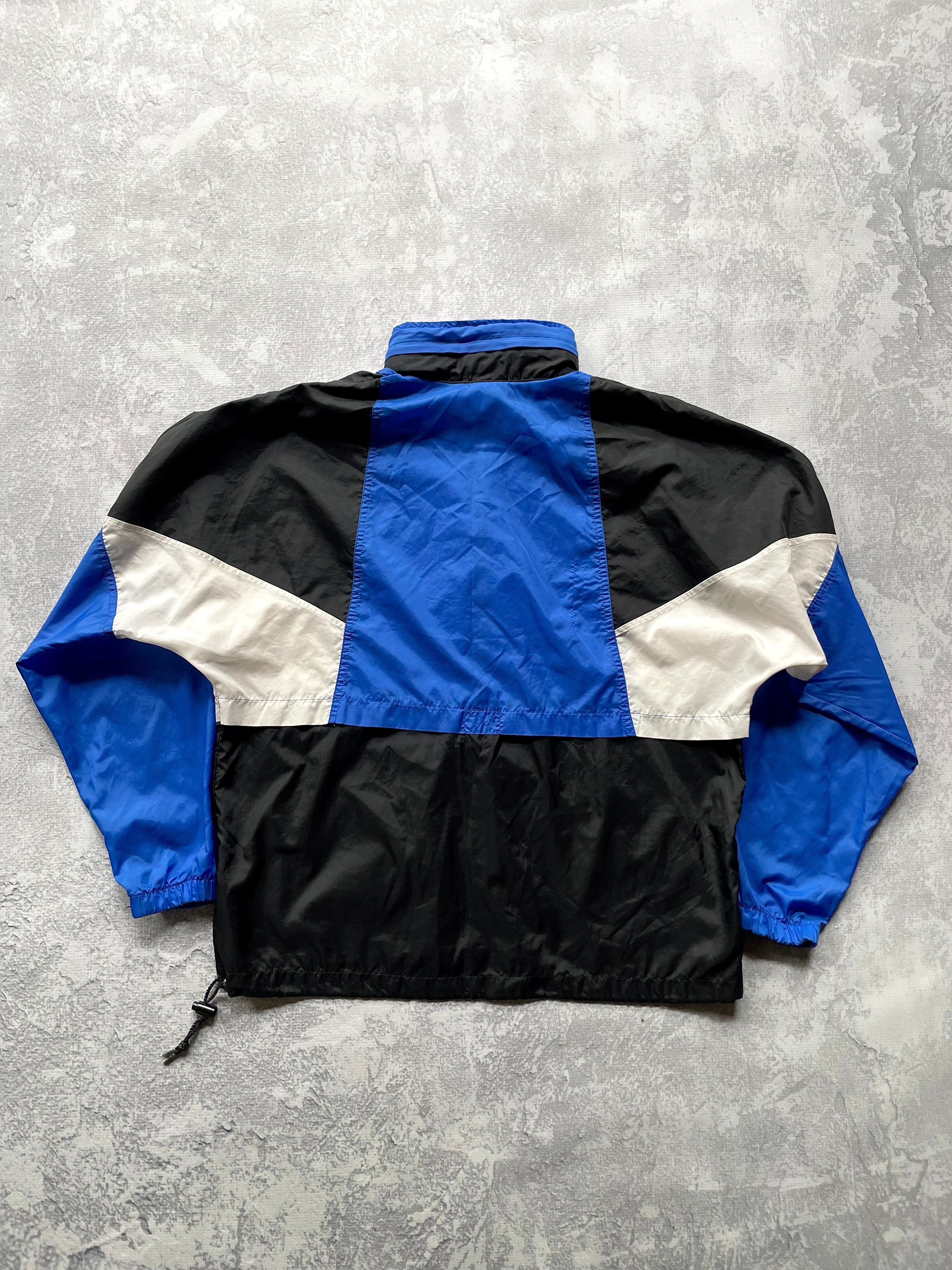Vintage 90s Nike Multicolor Black/Blue Lightweight Windbreaker Jacket - L