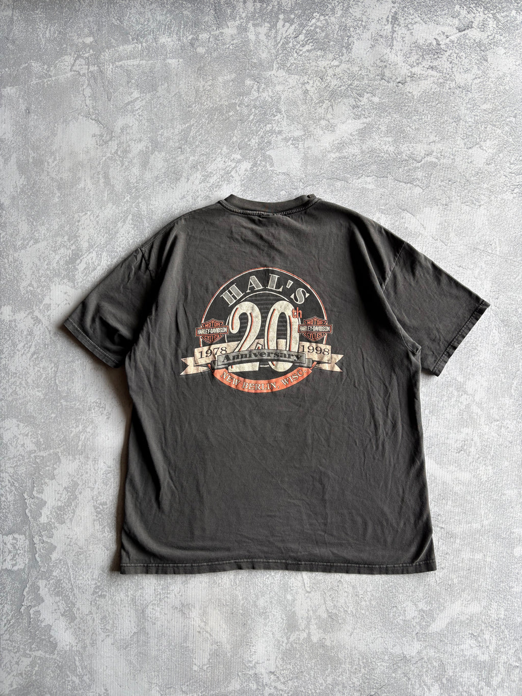 Vintage 90s Harley Davidson Logo Distressed Black Tee Shirt - XL