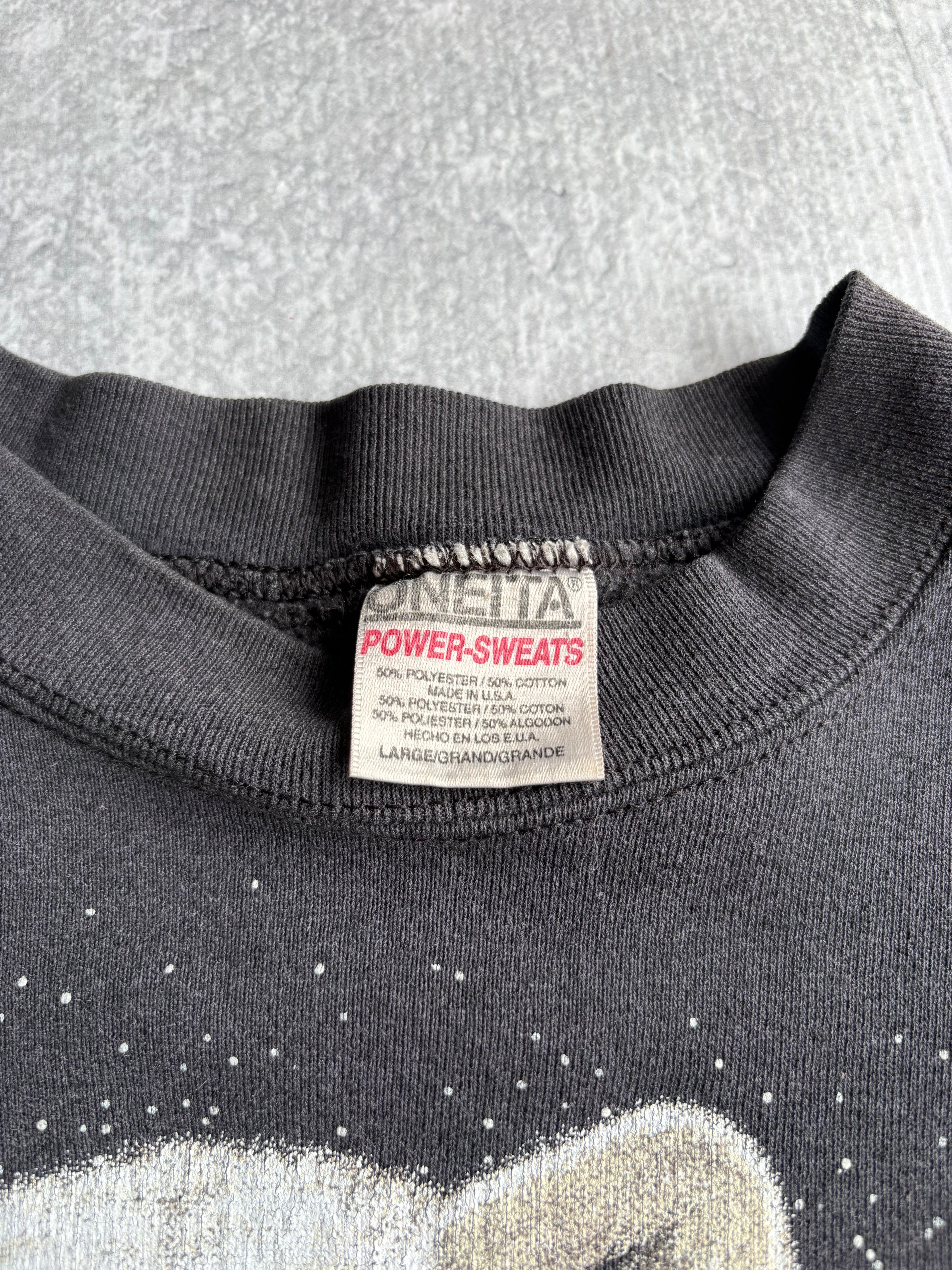 Vintage 90s Polar Bear Nature Black Crewneck Tagged - L