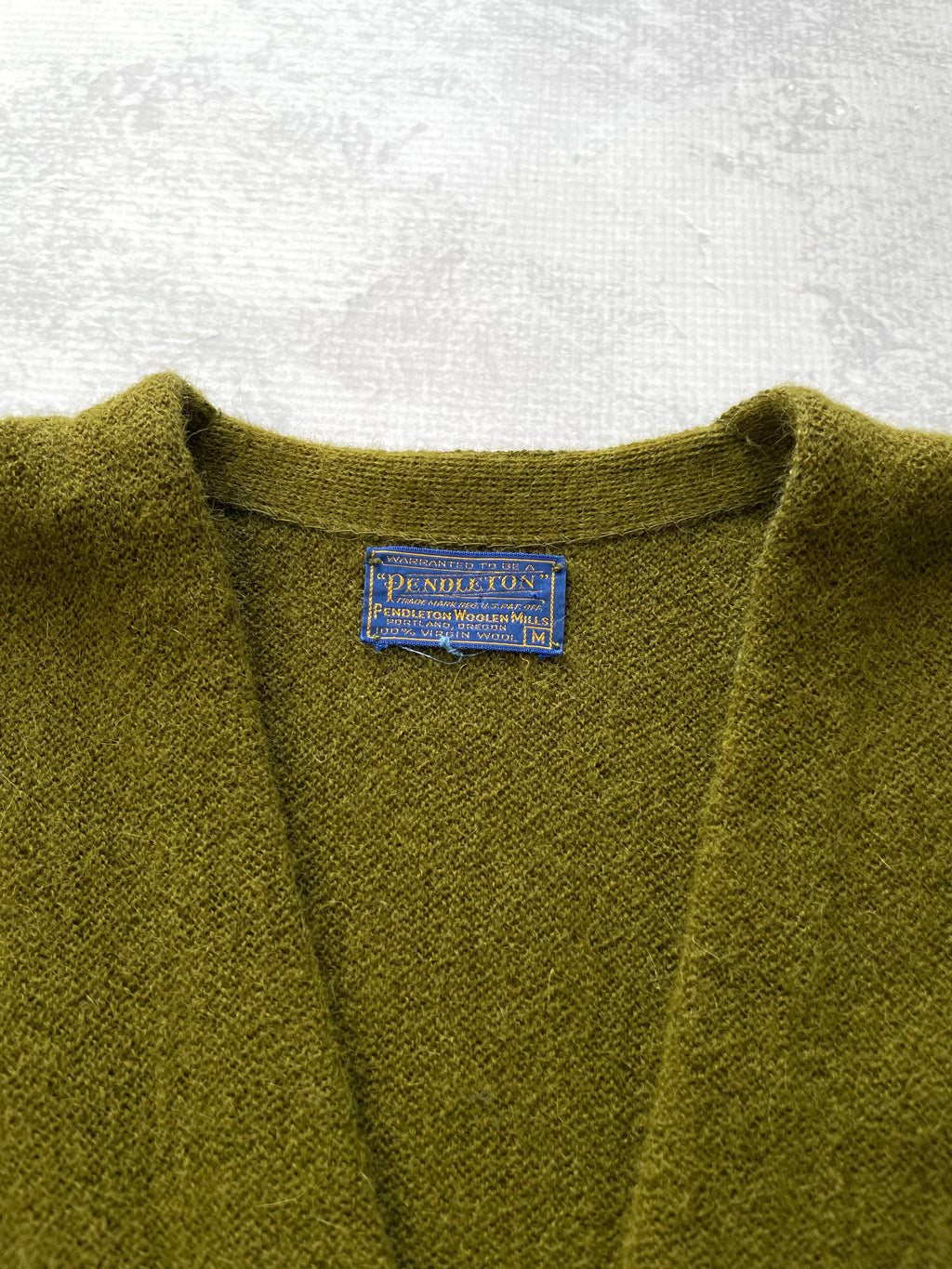 Vintage 80s Pendleton Wool Green Cardigan - M