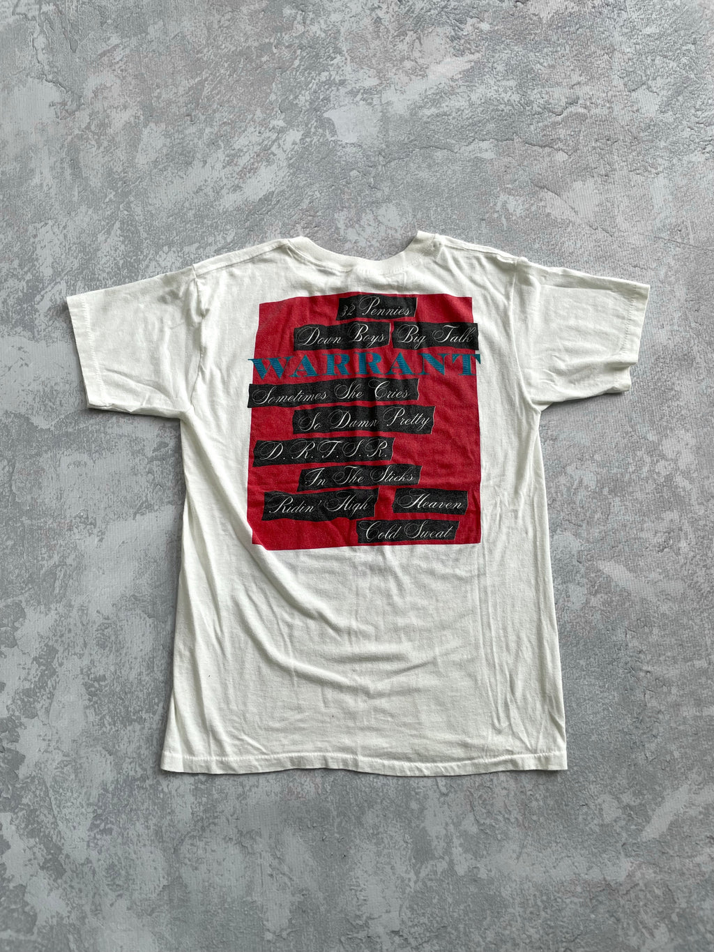 Vintage 1989 Warrant Tour Band Tee Shirt - L