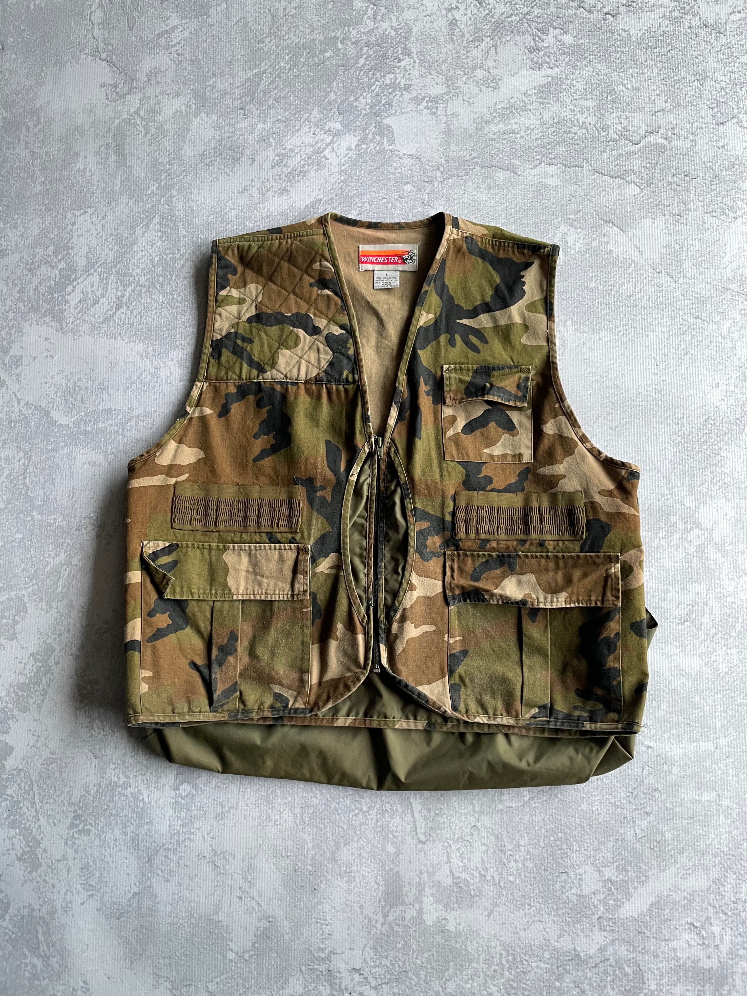 Vintage 90s Winchester Camo Hunting Vest - L