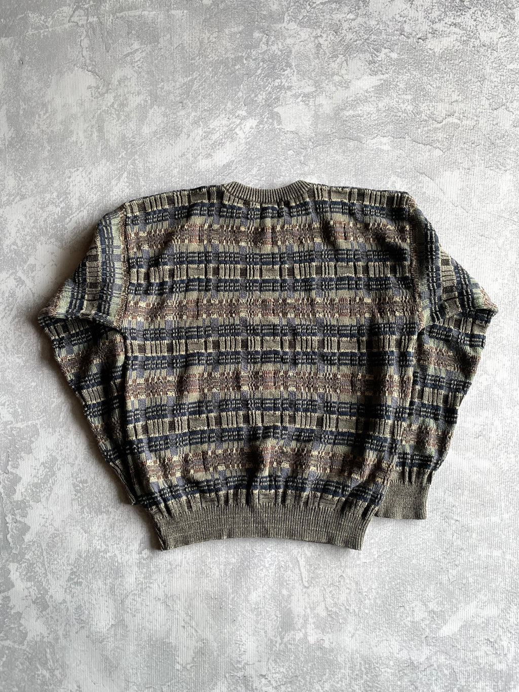 Vintage 90s TSR Geometric Knit Sweater - L