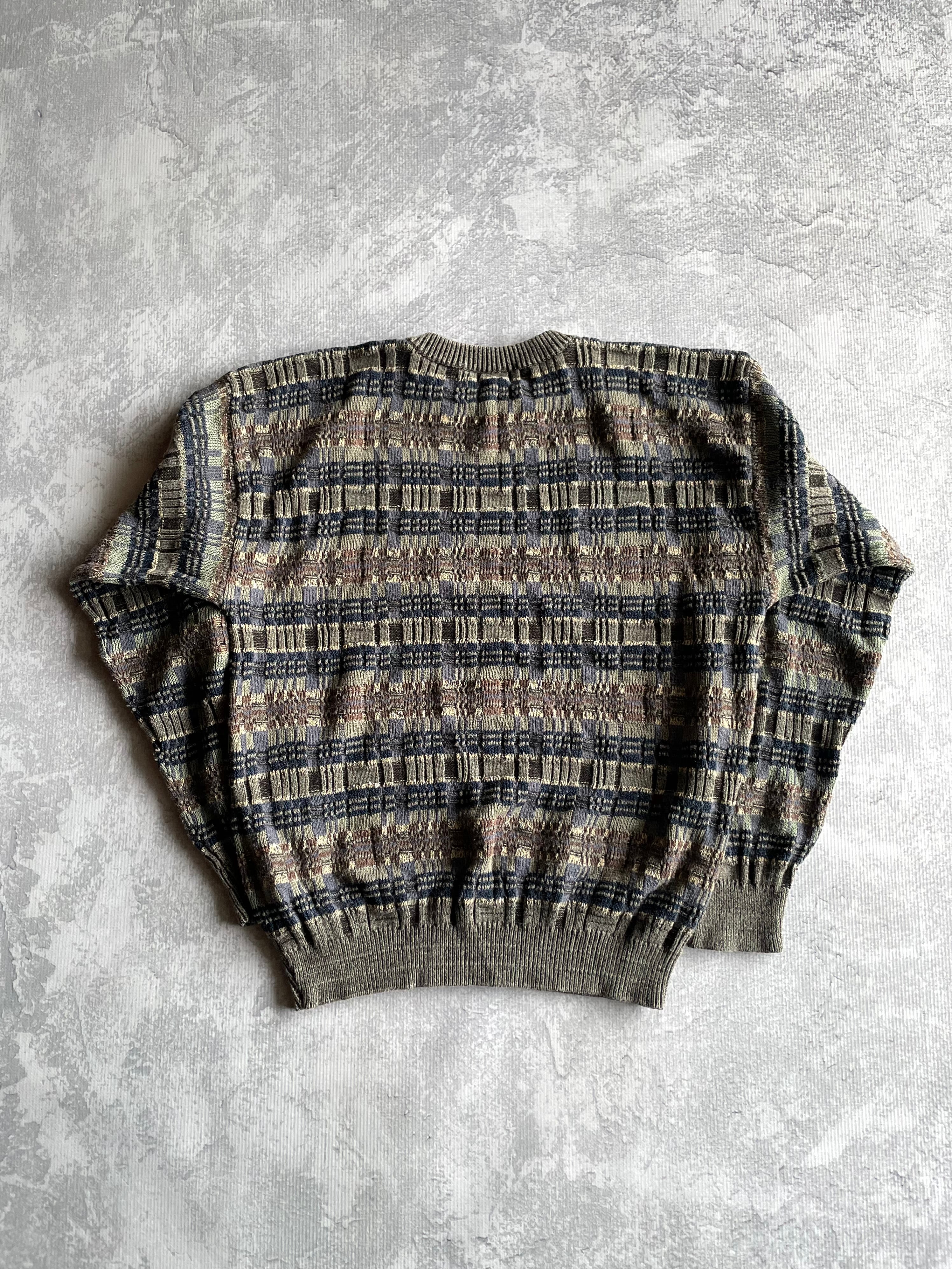 Vintage 90s TSR Geometric Knit Sweater - L