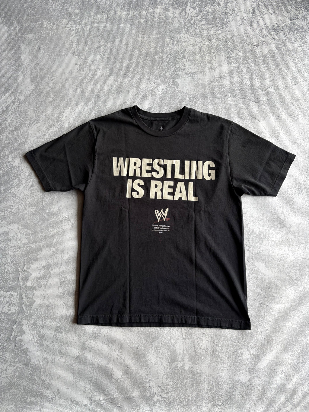 Travis Scott Cactus Jack x WWE Wrestling Is Real Tee - L