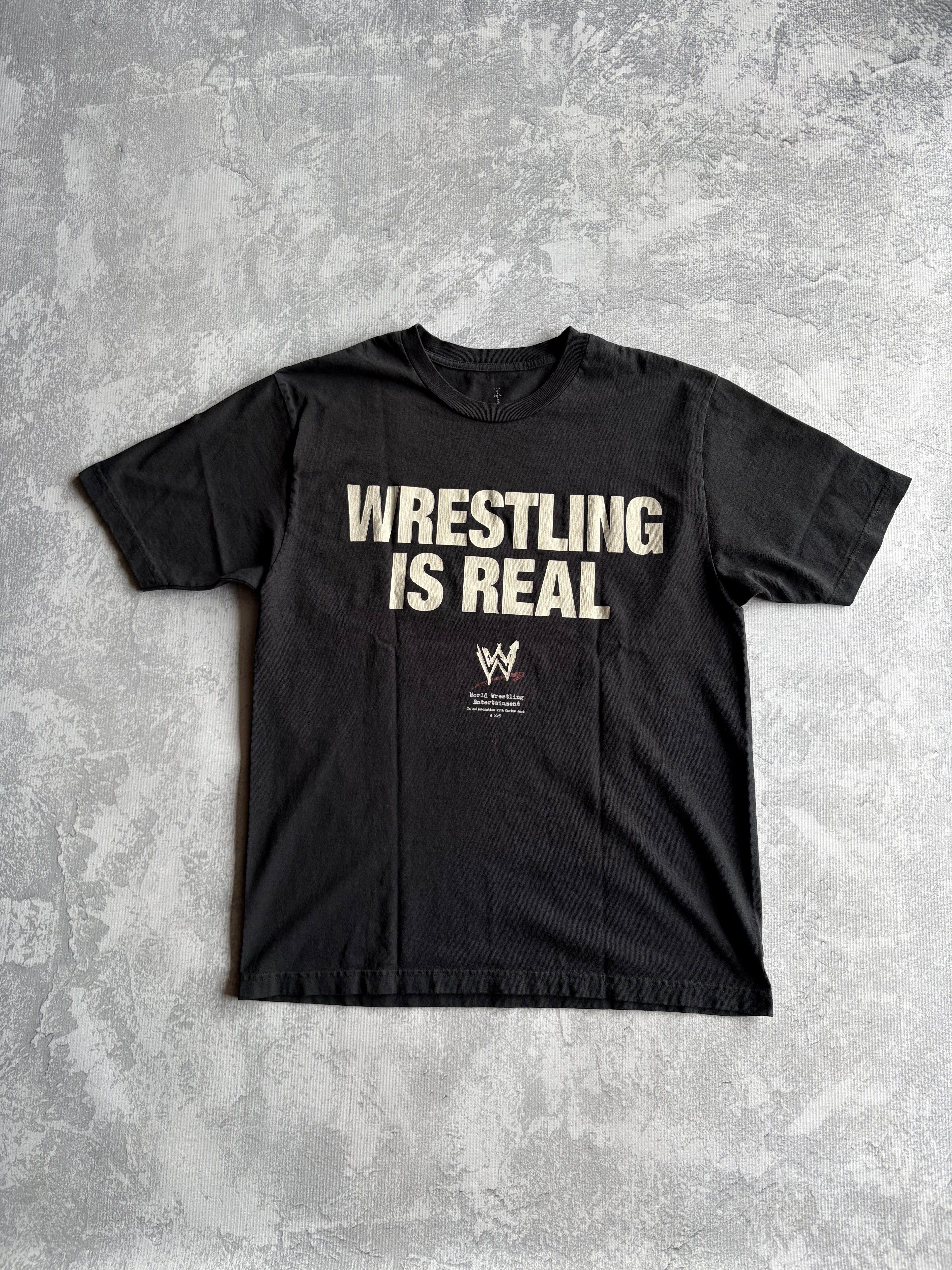 Travis Scott Cactus Jack x WWE Wrestling Is Real Tee - L
