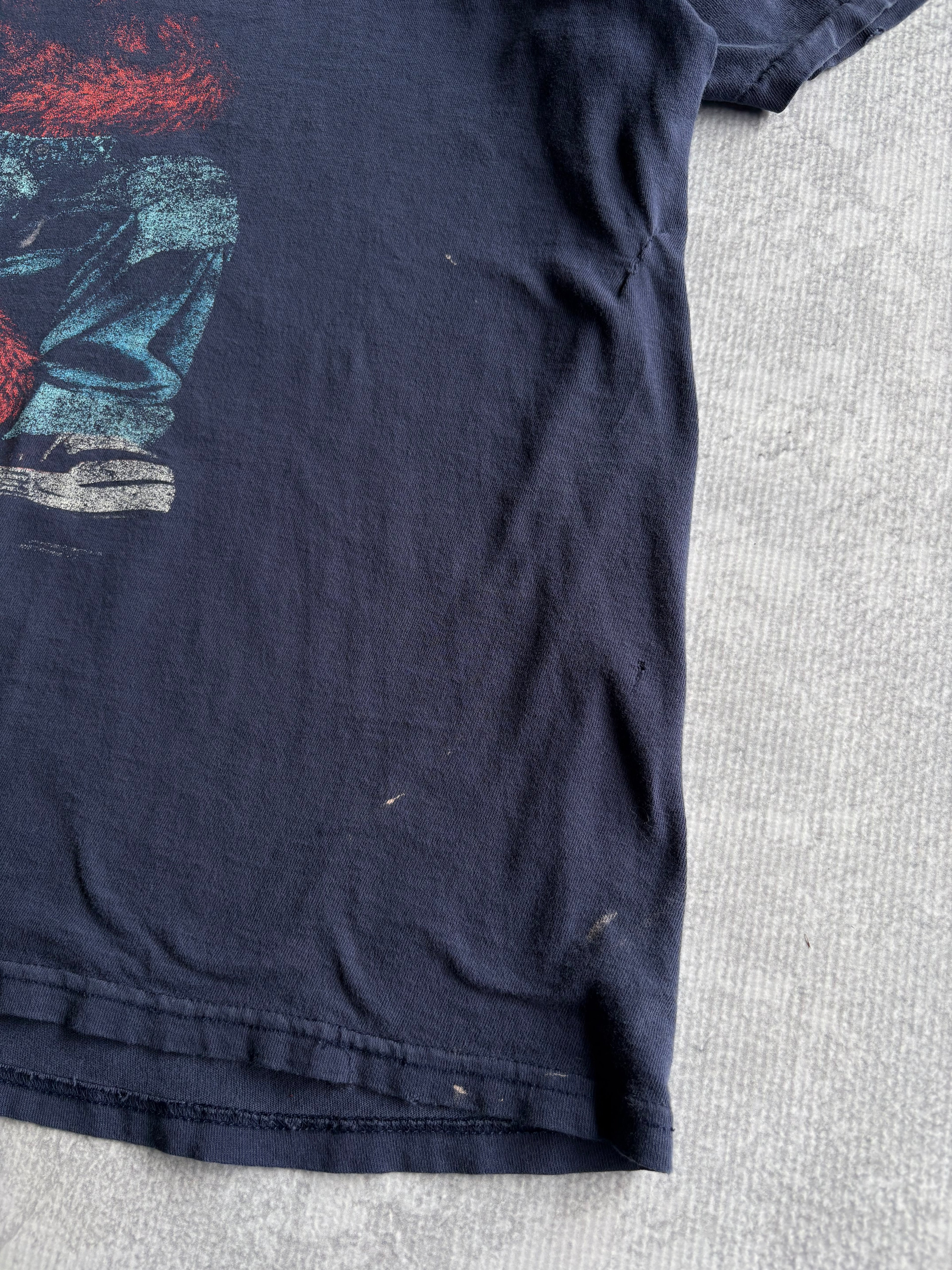 Vintage 90s Elmo Sesame Street Hip Hop Style Distressed Blue Tee Shirt - XL