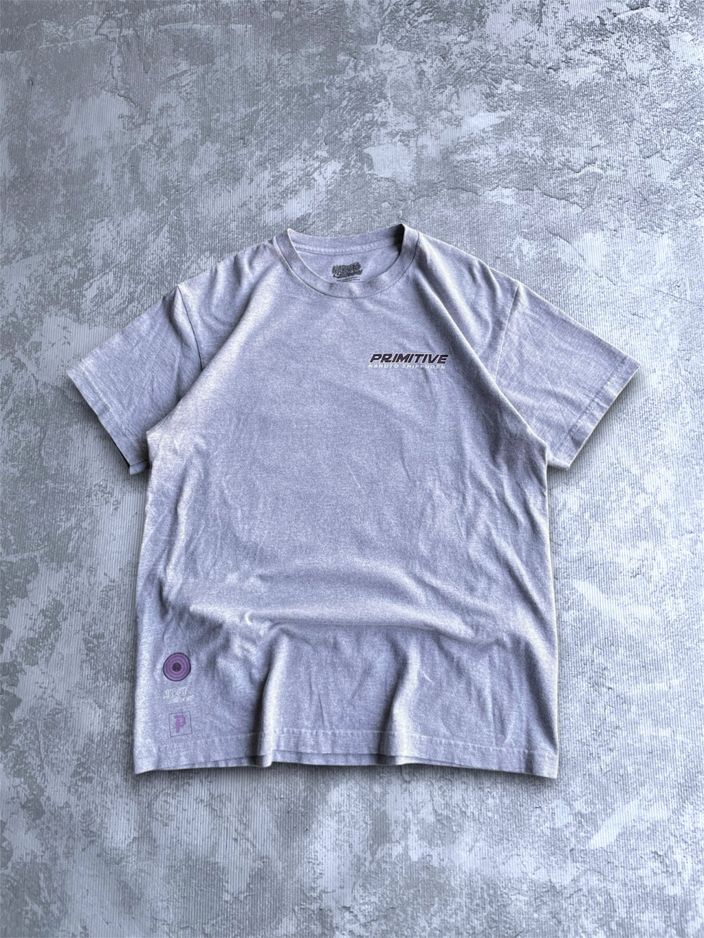 Primitive Naruto Grey Big Print Tee Shirt - L