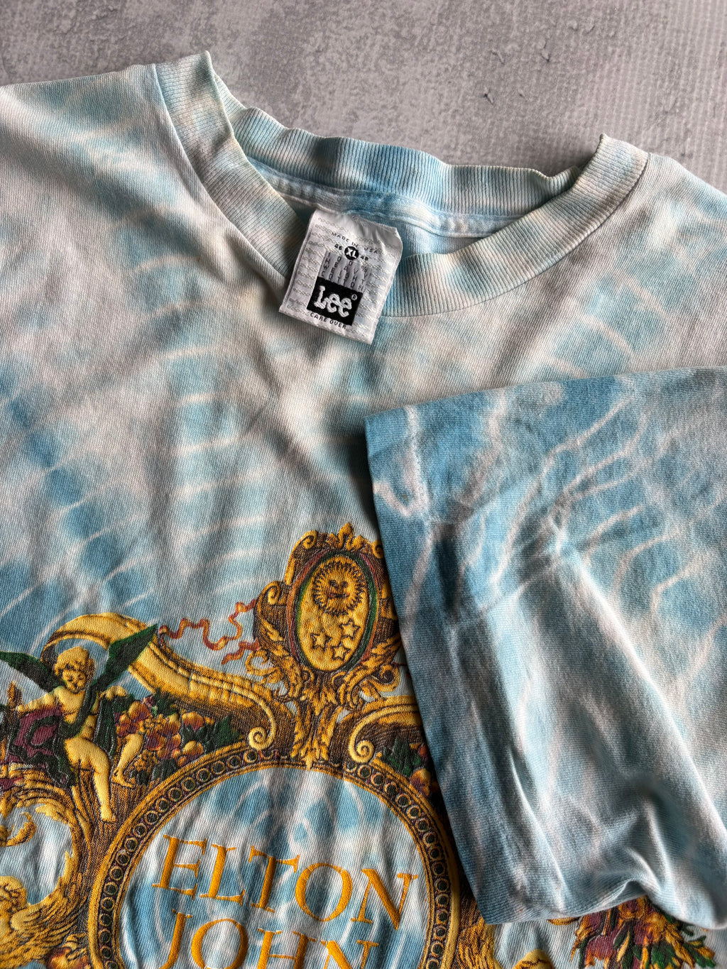 Vintage 90s Elton John x Gianni Versace Tie Dye Tee Shirt - XL