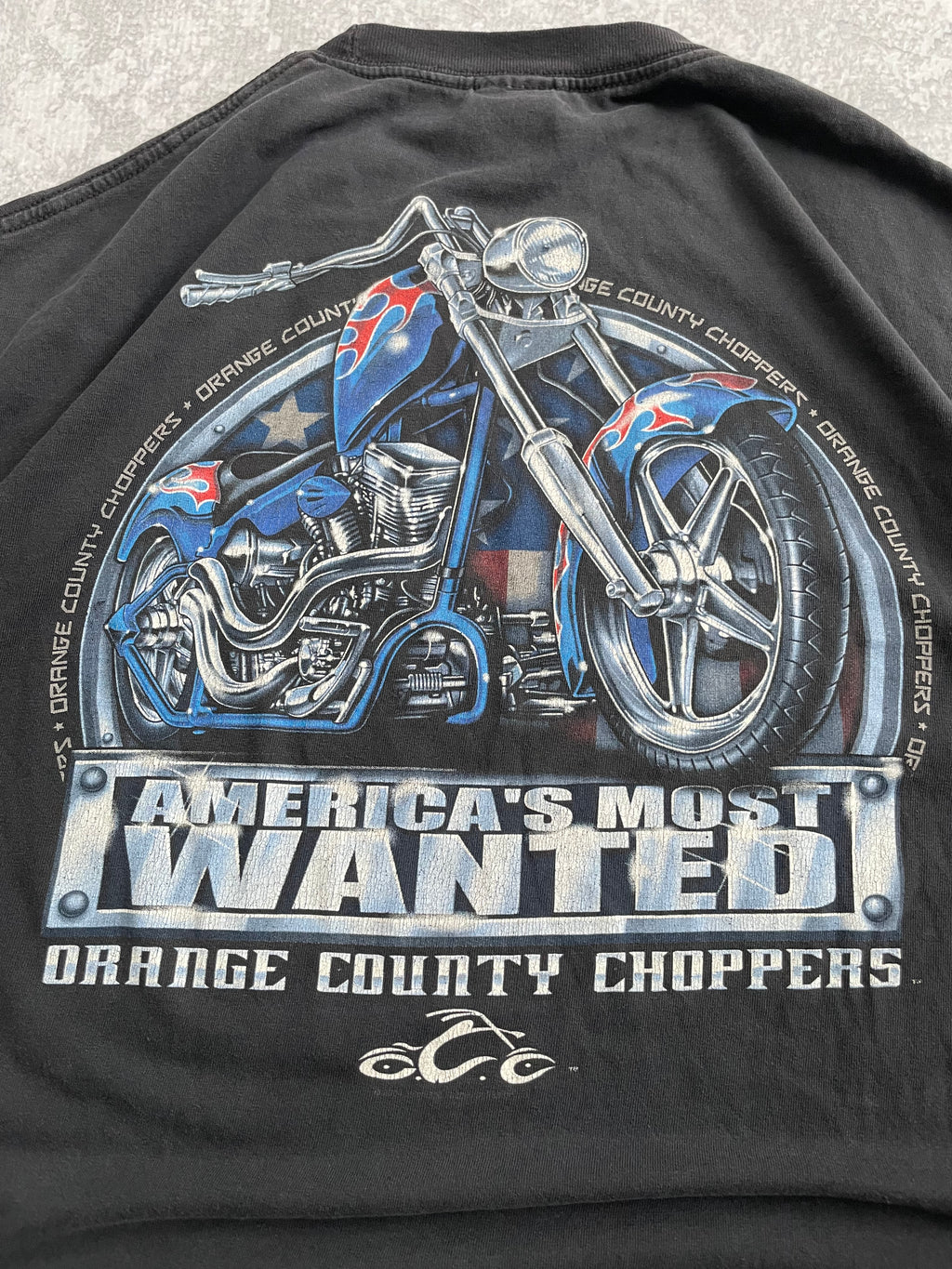 Vintage 2000s Orange County Choppers Wanted Biker Tee Shirt - XL