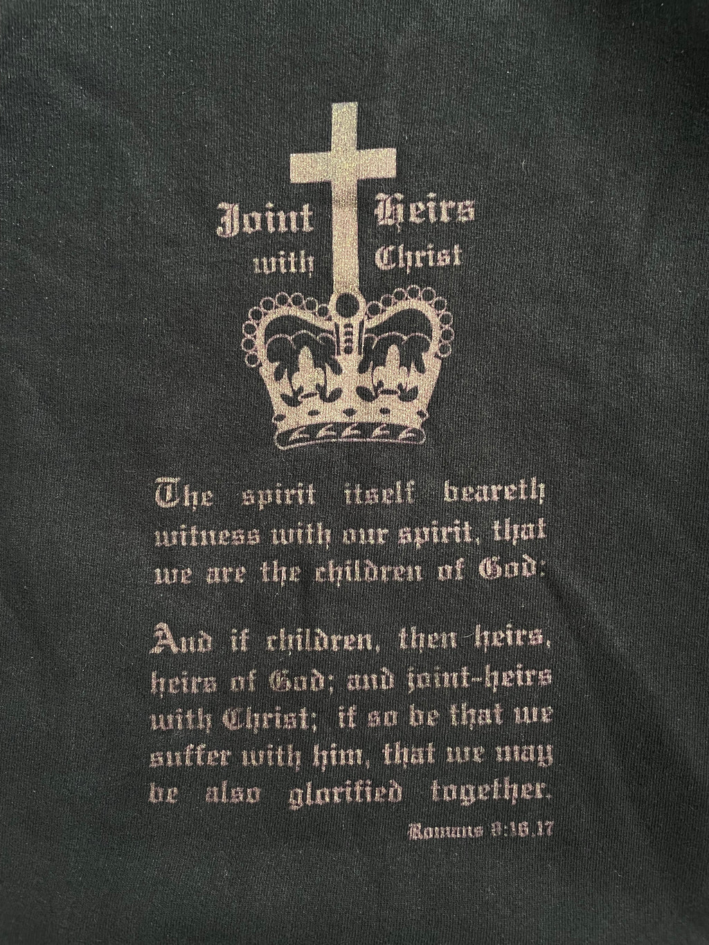 Vintage 90s Bible Verse Black Crewneck - 2XL