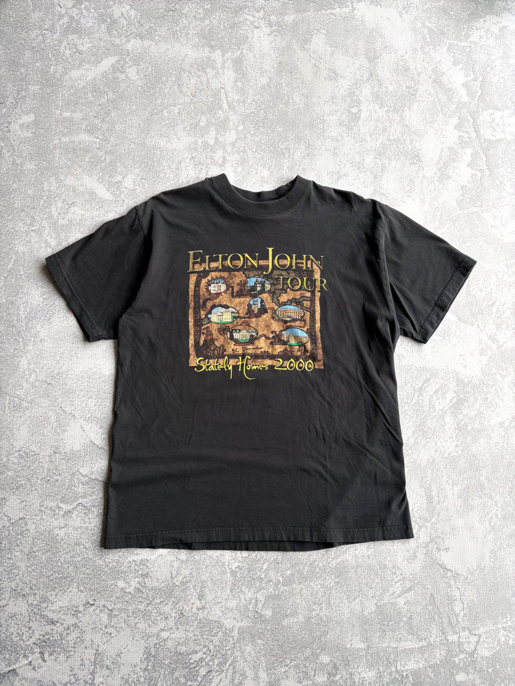 Vintage 2000 Elton John Tour Black Tee Shirt - L