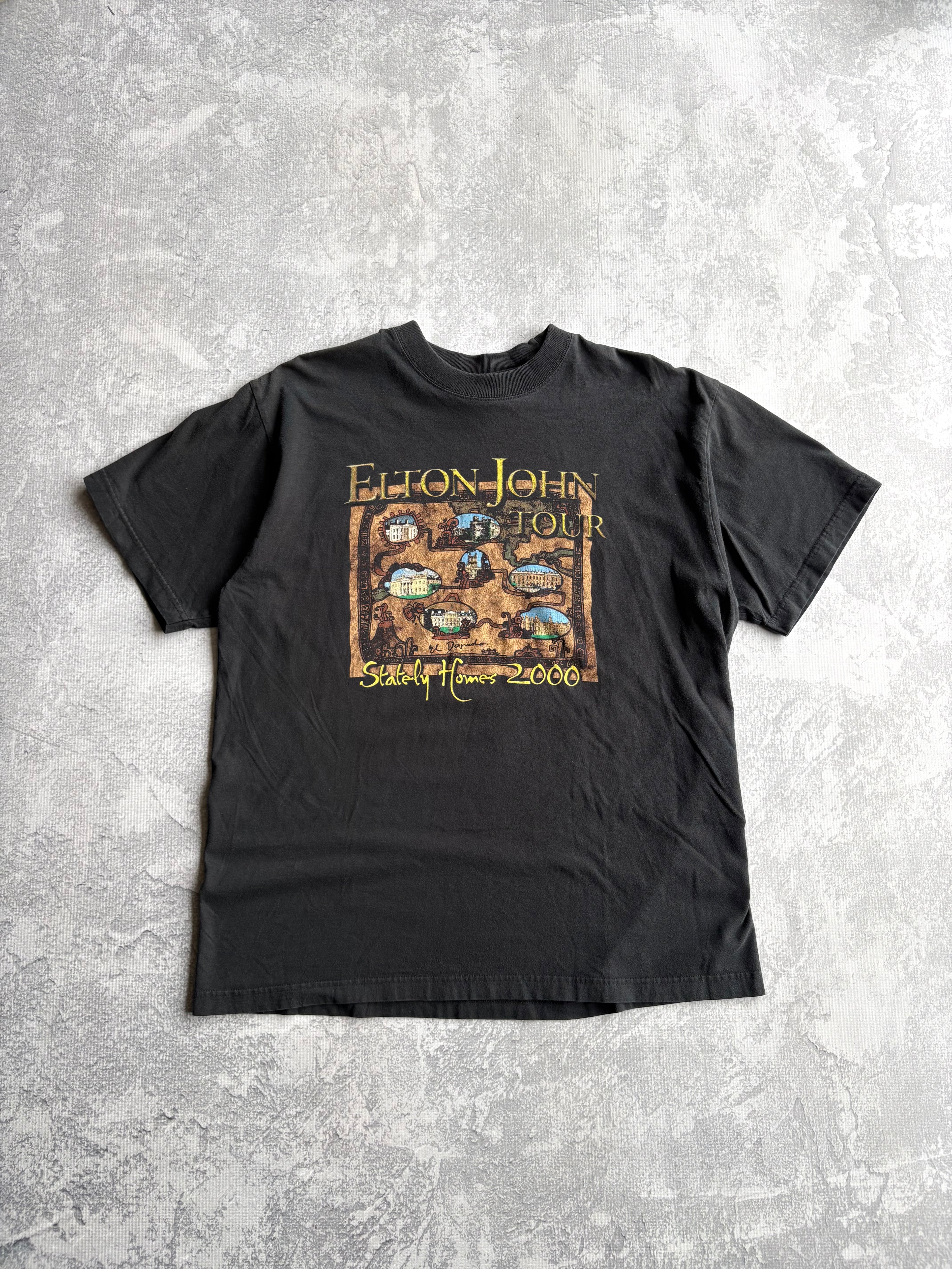 Vintage 2000 Elton John Tour Black Tee Shirt - L