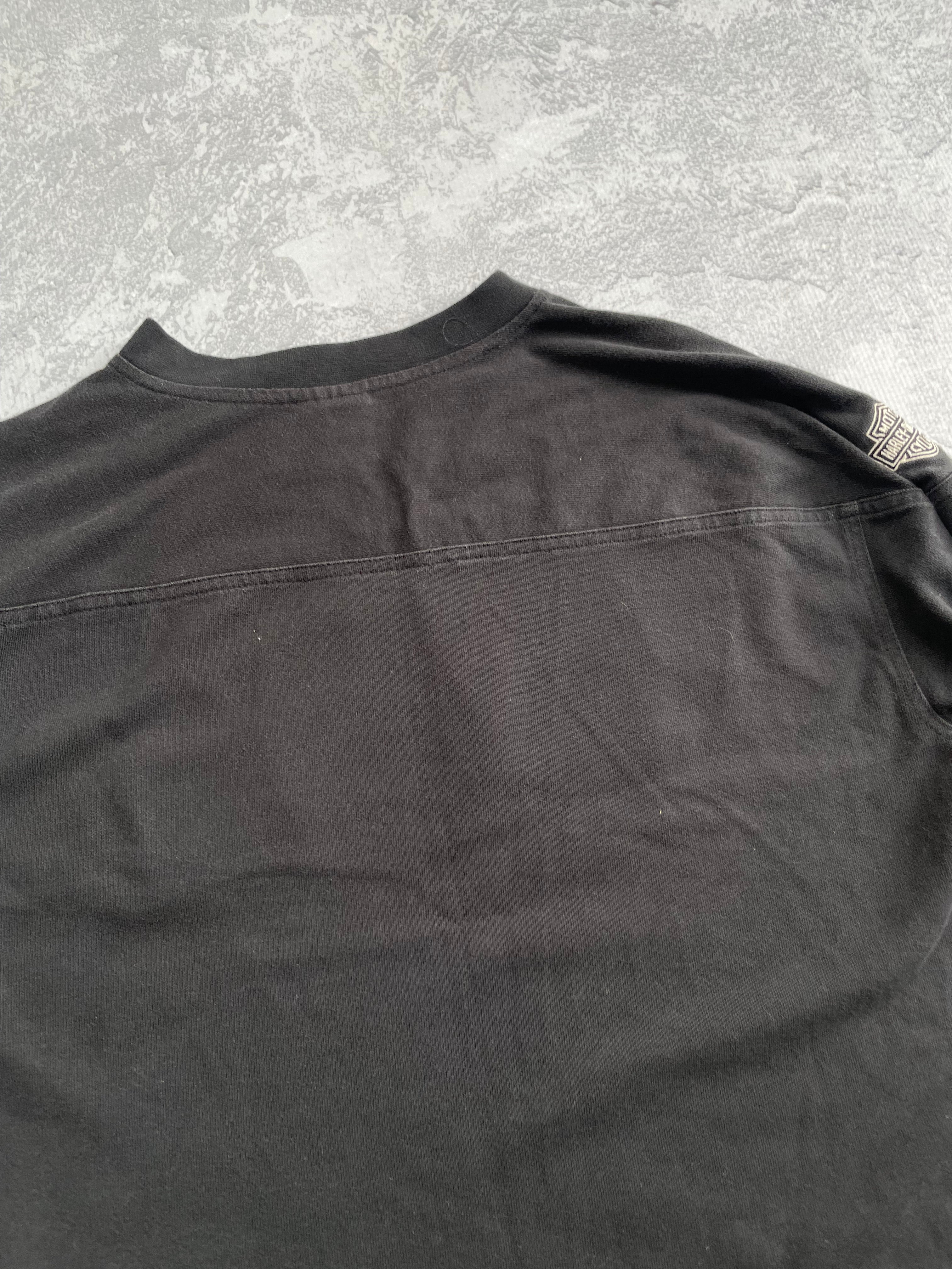 Vintage 2000s Harley Davidson Spellout V-neck Tee Shirt - XL